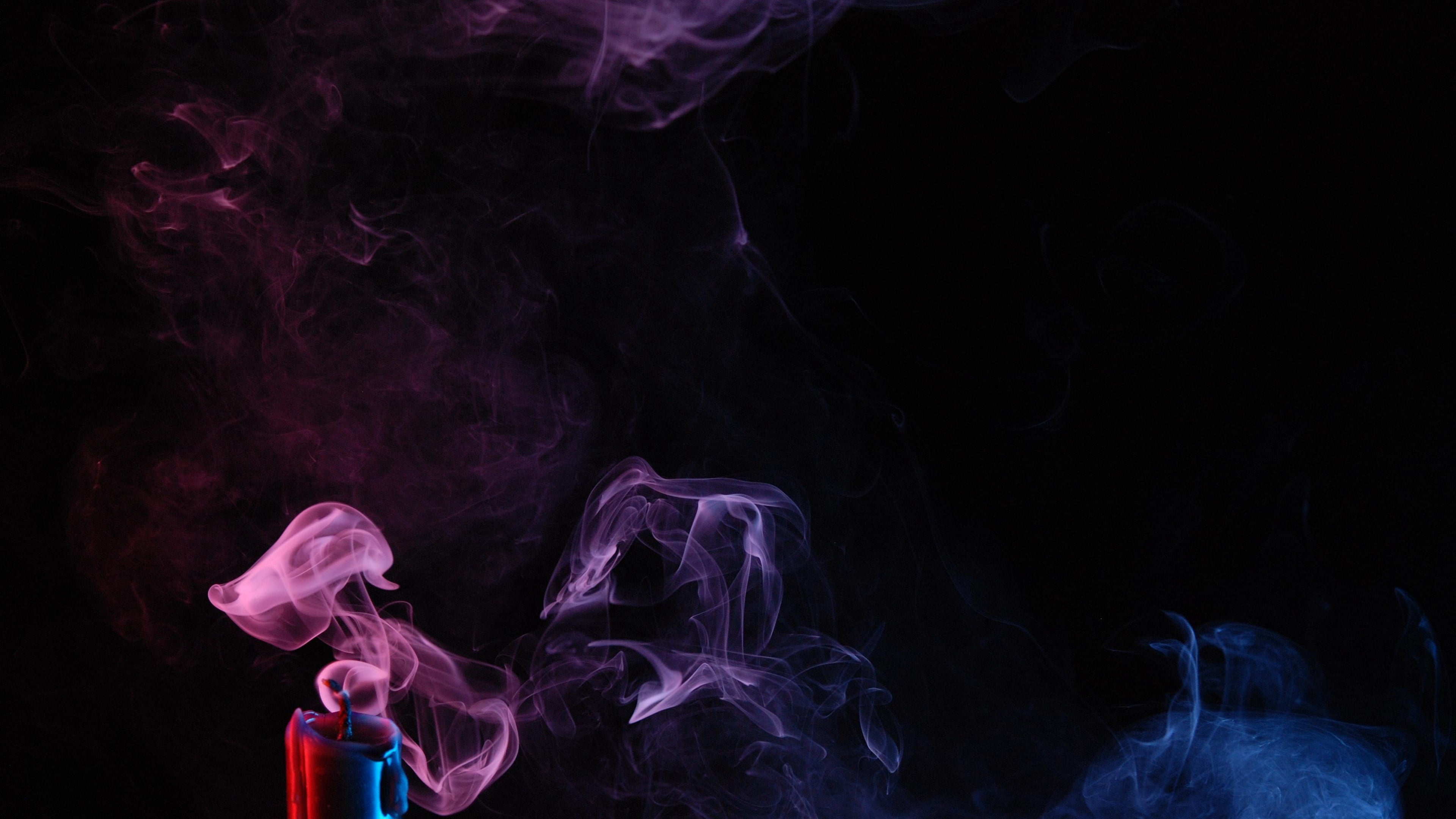 4K, nature, cigarette, darkness, flowing, indoors, black background, smoke - physical structure, abstract, swirl, purple, still life photography, elapse, HD Wallpaper