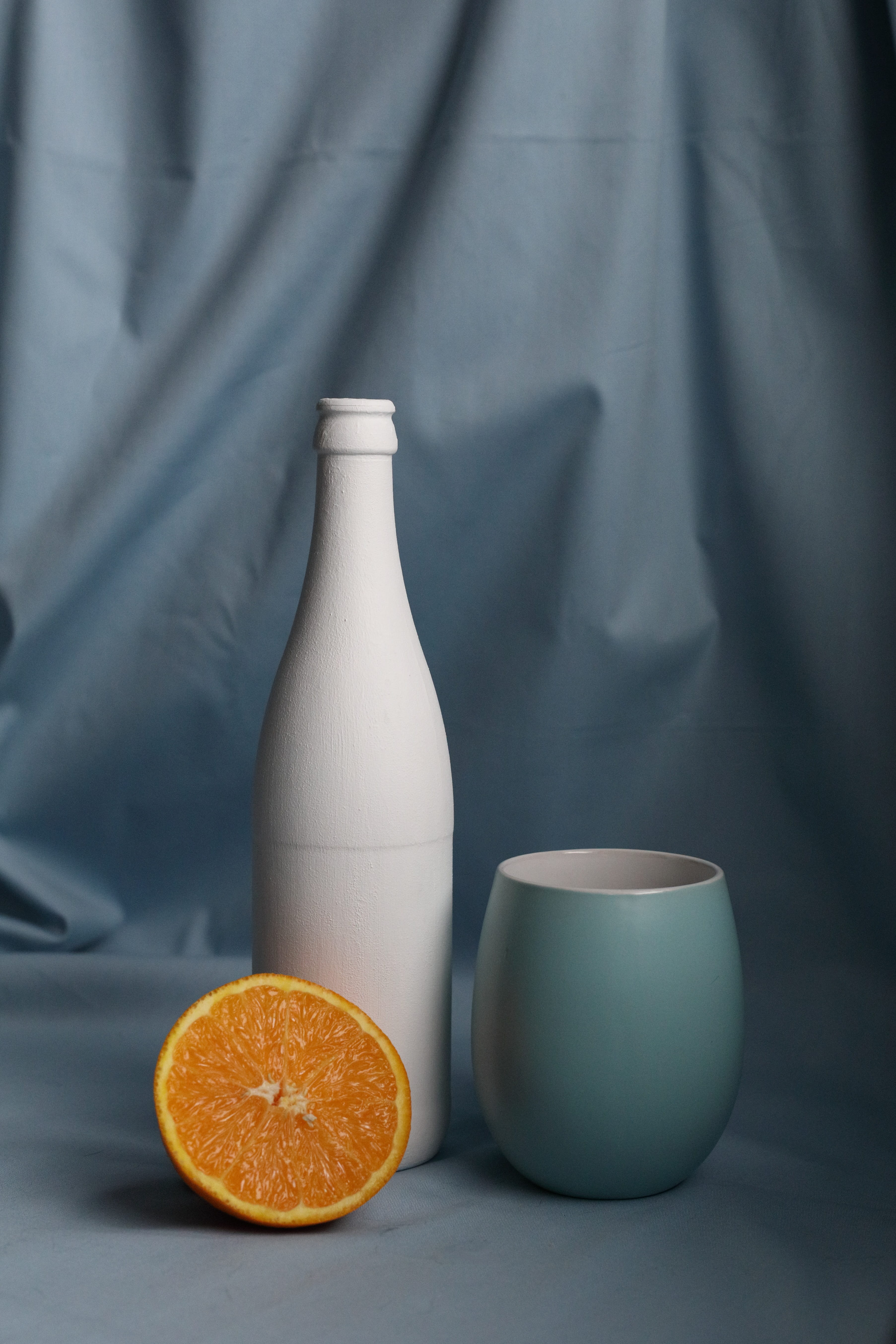 cross section, frosted, drink, close-up, table, blue, diffused, orange color, wellbeing, 5K, example, orange, no people, white, orange - fruit, food and drink, Phone HD Wallpaper