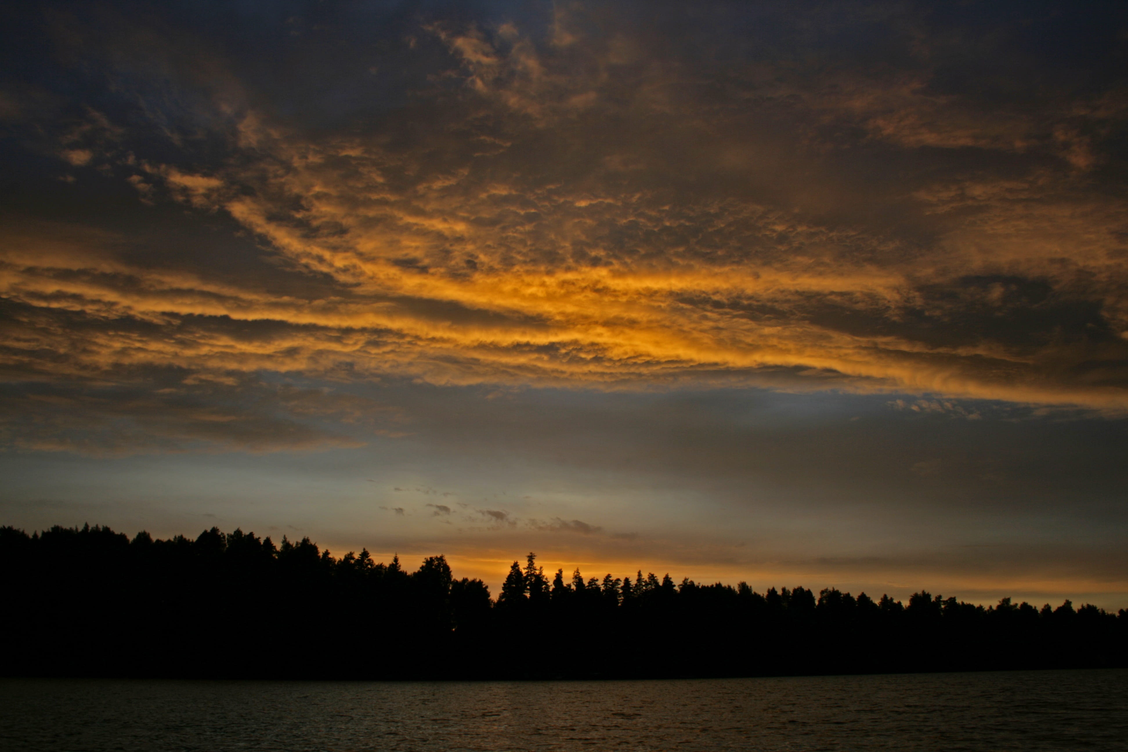 atmospheric, nature, lichtspiel, twilight, water, tranquility, dramatic sky, tree, clouds, non-urban scene, rest, 4K, no people, evening, evening sun, HD Wallpaper