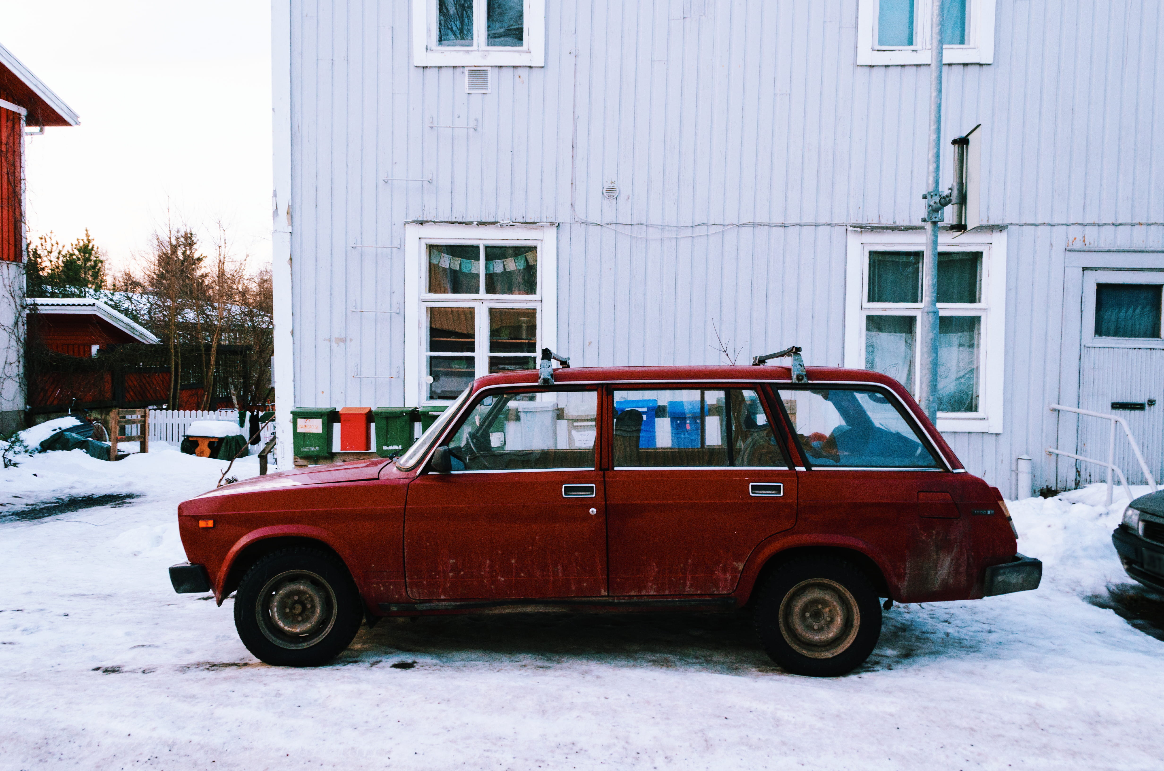 motor vehicle, street, automobile, 4K, winter, covering, white, wagon, house, sports car, mode of transportation, white color, station, tampere, snow, HD Wallpaper