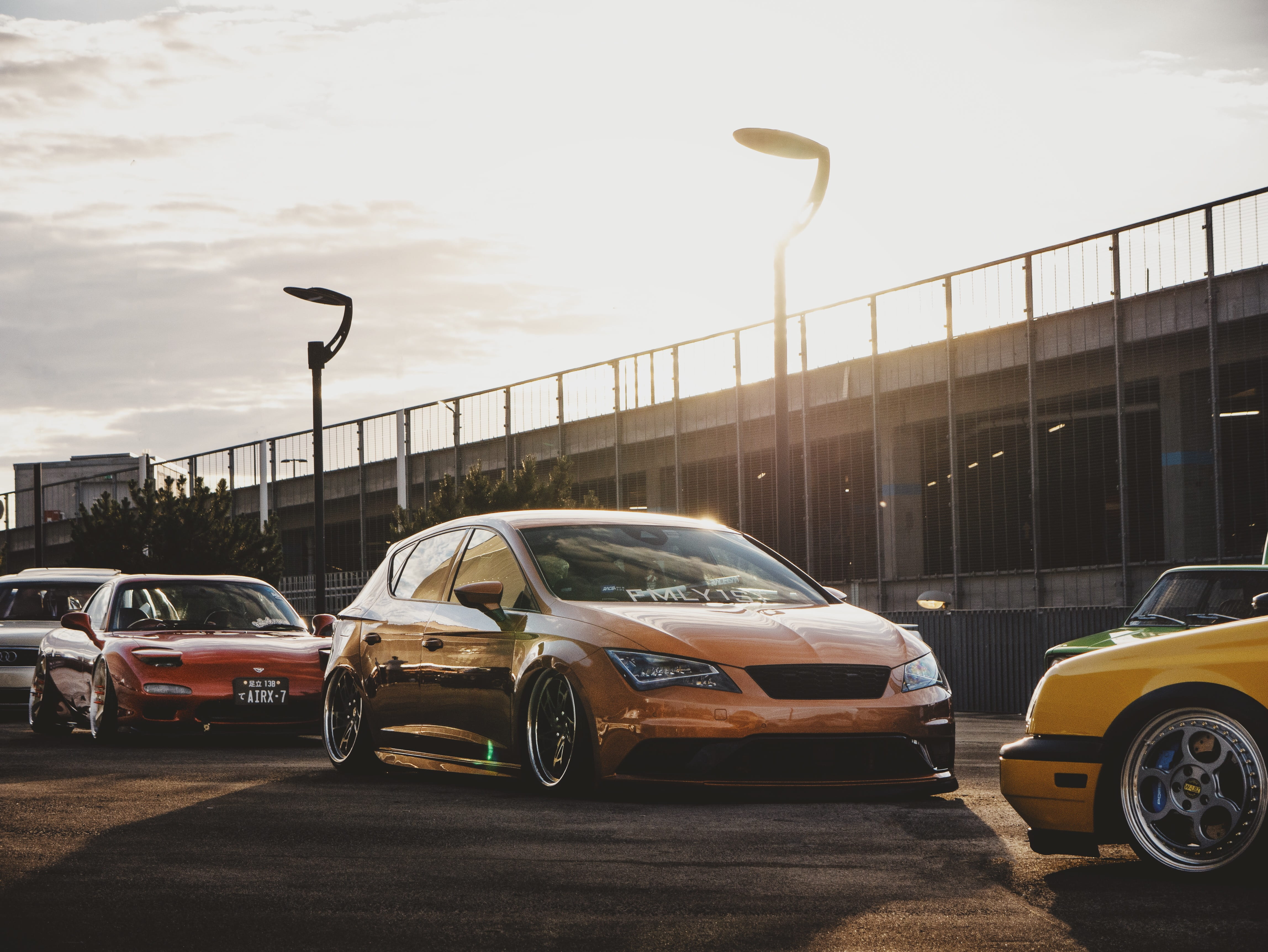 carshow, photo, cab, land vehicle, transportation, 4K, sports car, sky, nature, sedan, stance, luxury, vehicle, mode of transportation, day, spoke, retro styled, HD Wallpaper