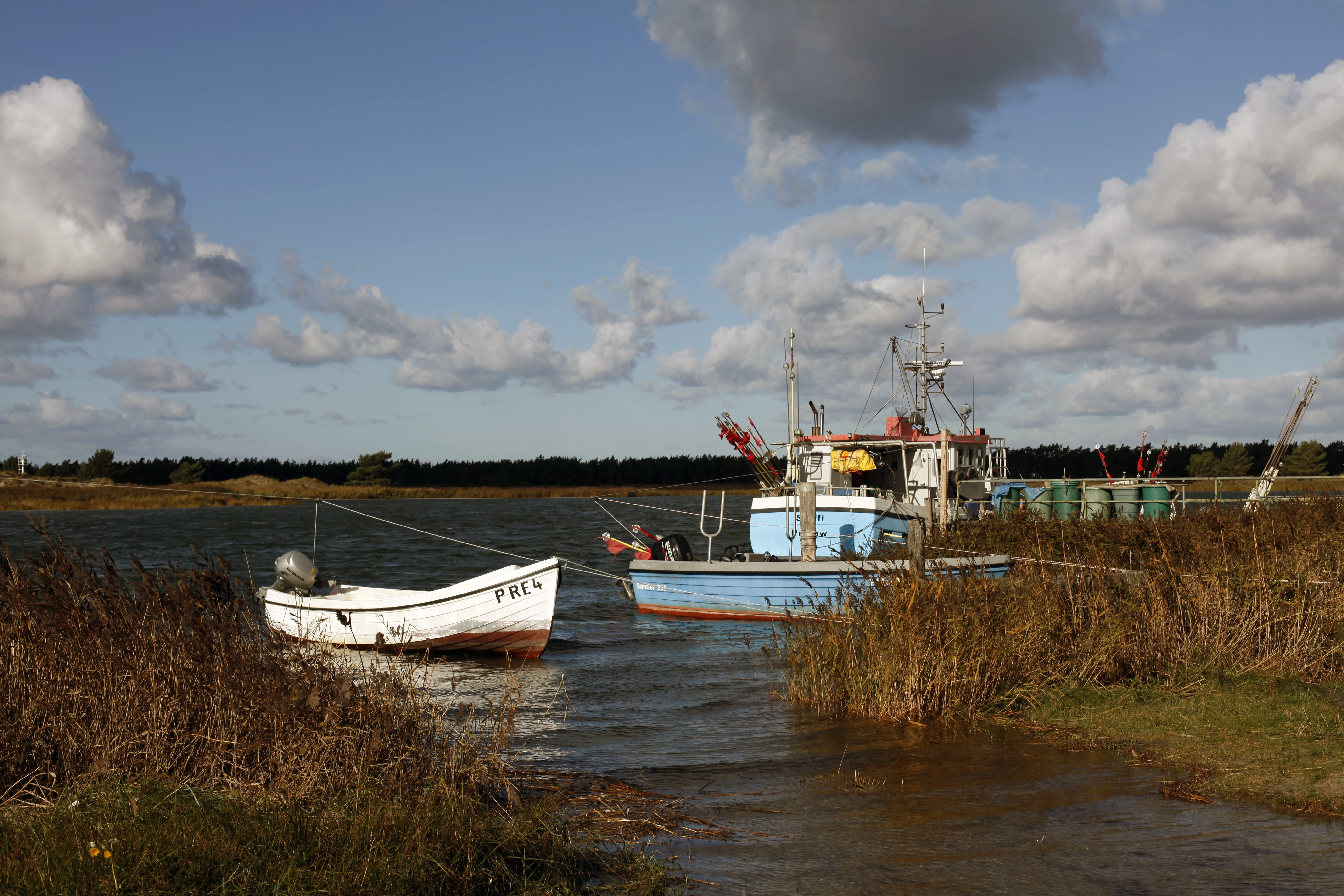fishing boat, day, sky, mode of transportation, moored, land, bay, baltic sea, coast, scenics - nature, travel, port, beach, the port of refuge, nature, HD Wallpaper