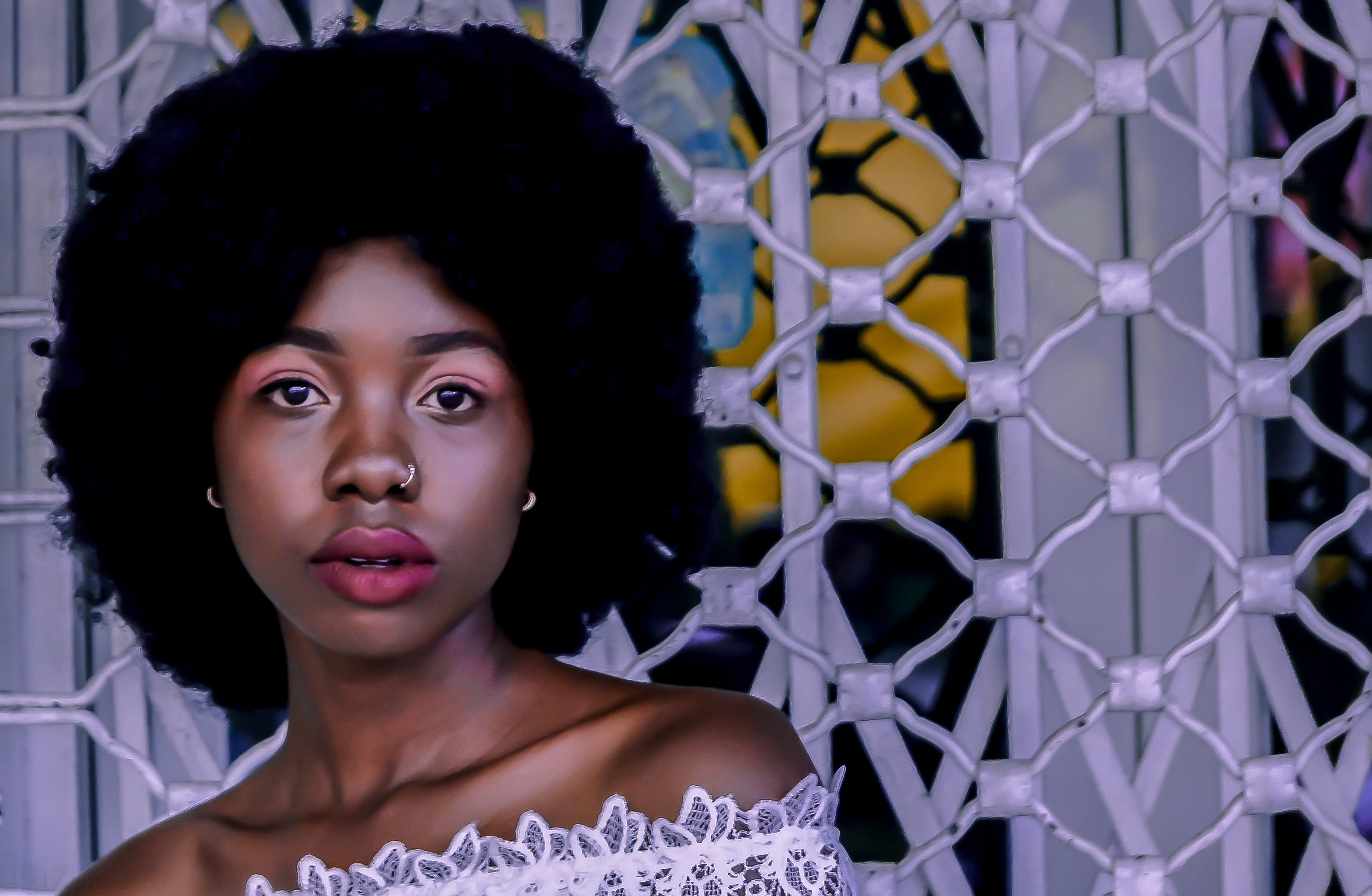 black hair, focus on foreground, beauty, contemplation, looking at camera, lady, black, 2K, model, lifestyles, kenya, one person, hairstyle, young adult, HD Wallpaper