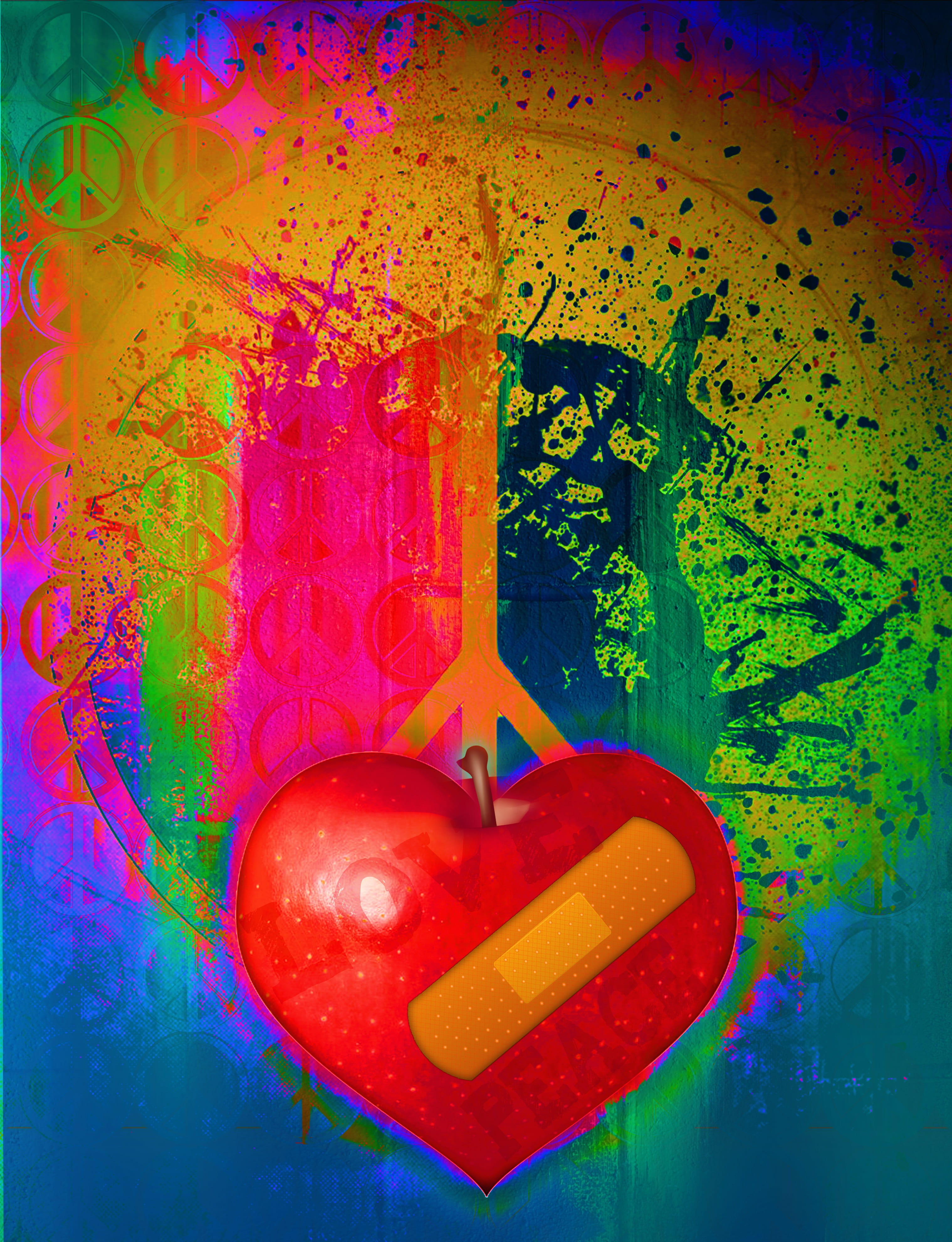 food, red, soledad, emotion, romance, paint, 4K, vibrant color, inflatable, union, wall, close-up, positive emotion, no people, love, my dear, wall - building feature, Phone HD Wallpaper