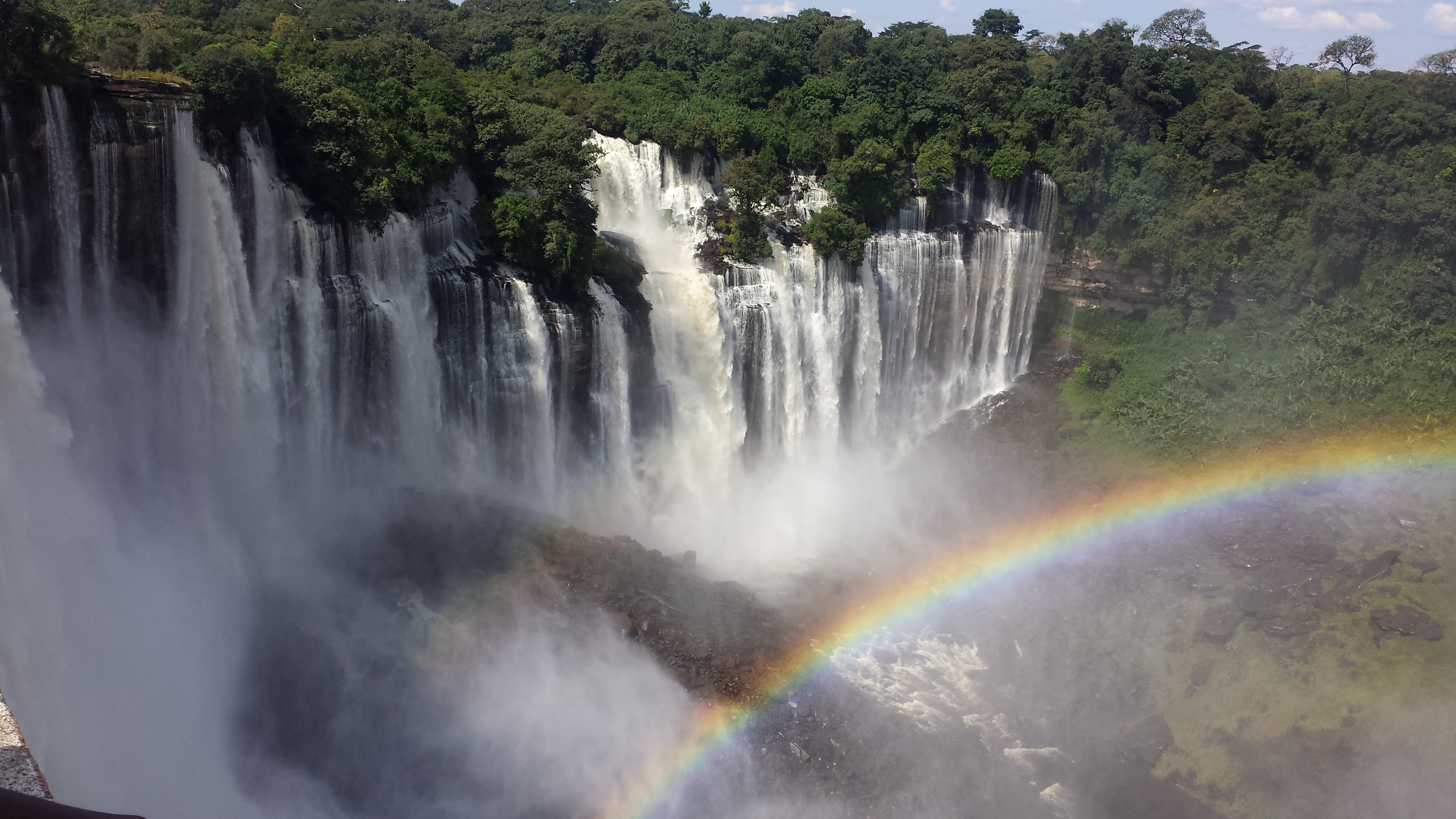 plant, splashing, 4K, long exposure, angola, nature, power in nature, non-urban scene, motion, rainbow, sustainability, waterfall, tourism, scenics - nature, HD Wallpaper