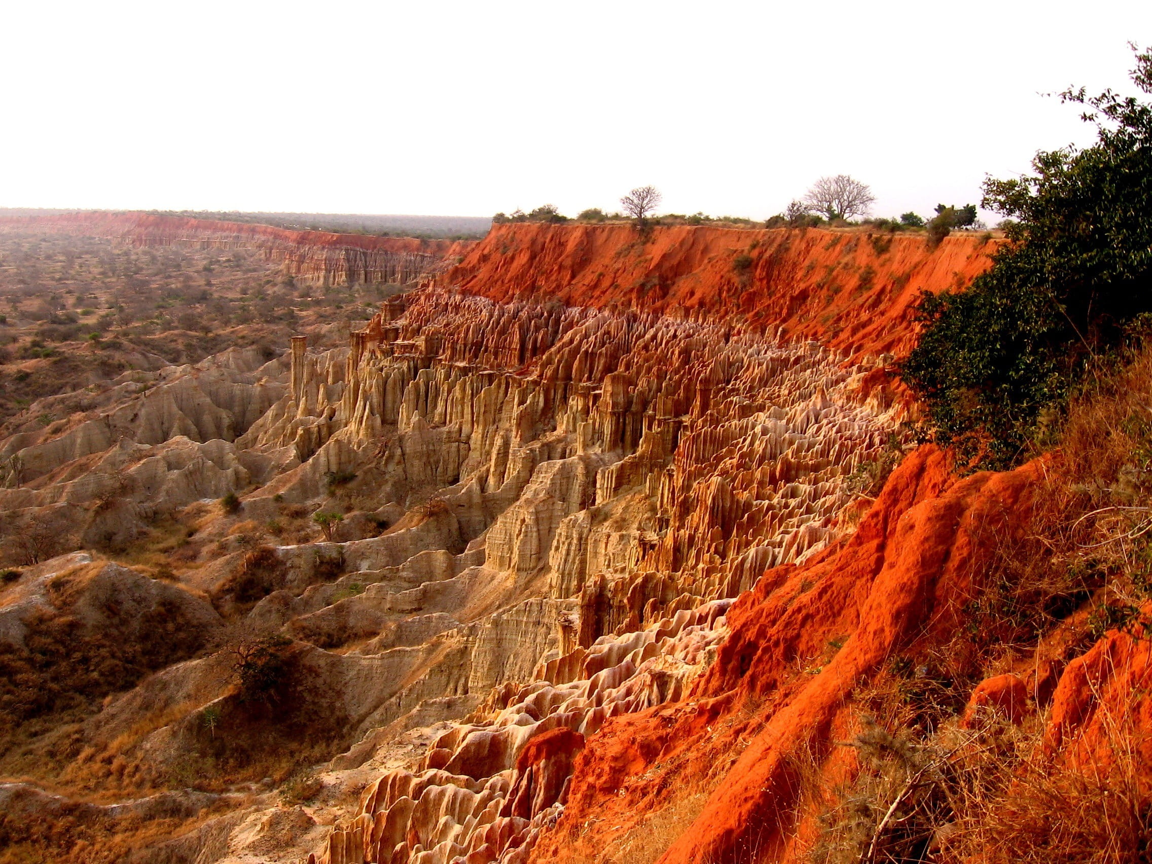 gorge, gray, scenics, geology, outdoors, tranquility, trees, land, day, scenics - nature, outside, arid climate, eroded, ravine, angola, rock formation, HD Wallpaper