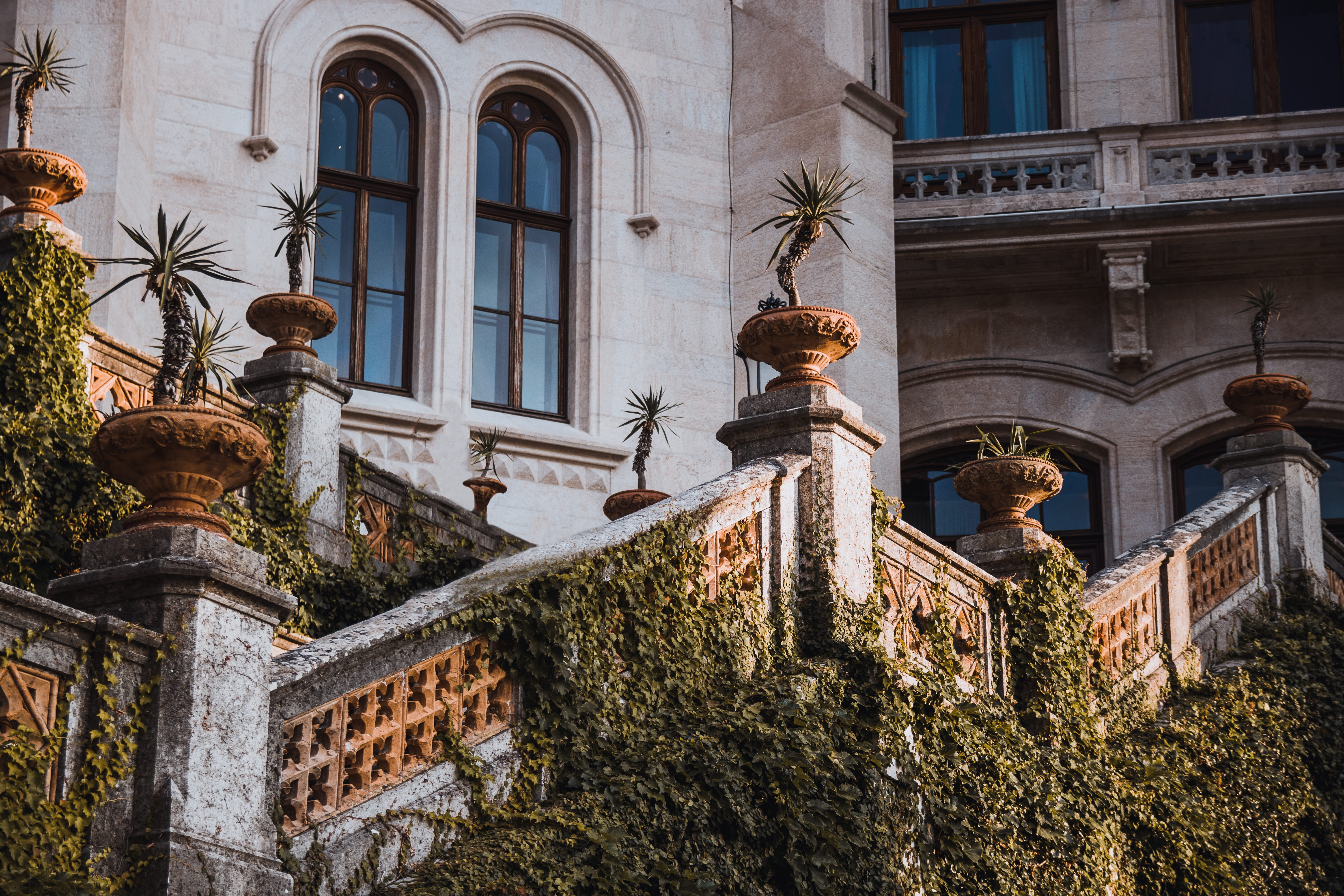 mediterranean, steps, exterior, plants, railing, italy, balcony, plant, town, stone, green, history, windows, architecture, city, building, architectural column, HD Wallpaper