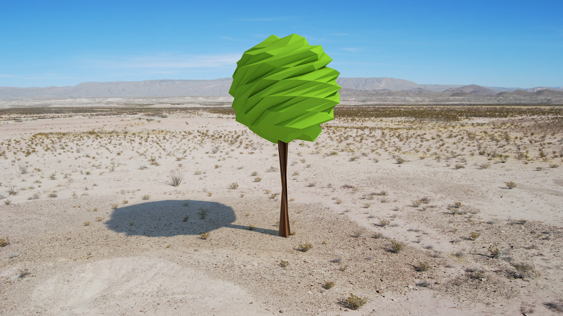 tree, arid climate, non-urban scene, beauty in nature, sky, climate, 1080P, leafed, sunlight, clear sky, green color, tranquil scene, shadow, outdoors, HD Wallpaper
