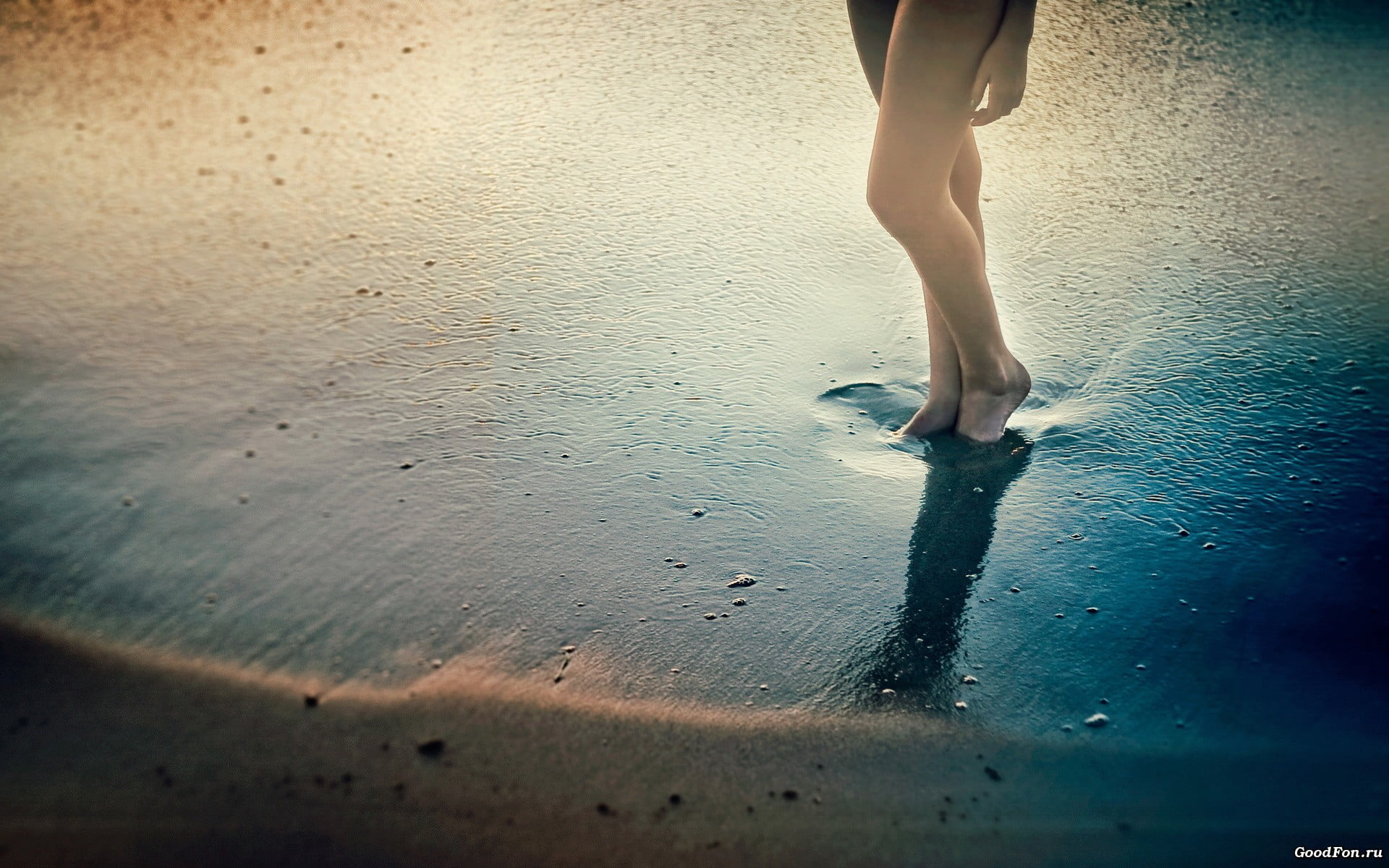 shoreline, walking, beach, wet, females, caucasian Ethnicity, real people, healthy Lifestyle, shorts, puddle, reflection, human body part, person, summer, HD Wallpaper