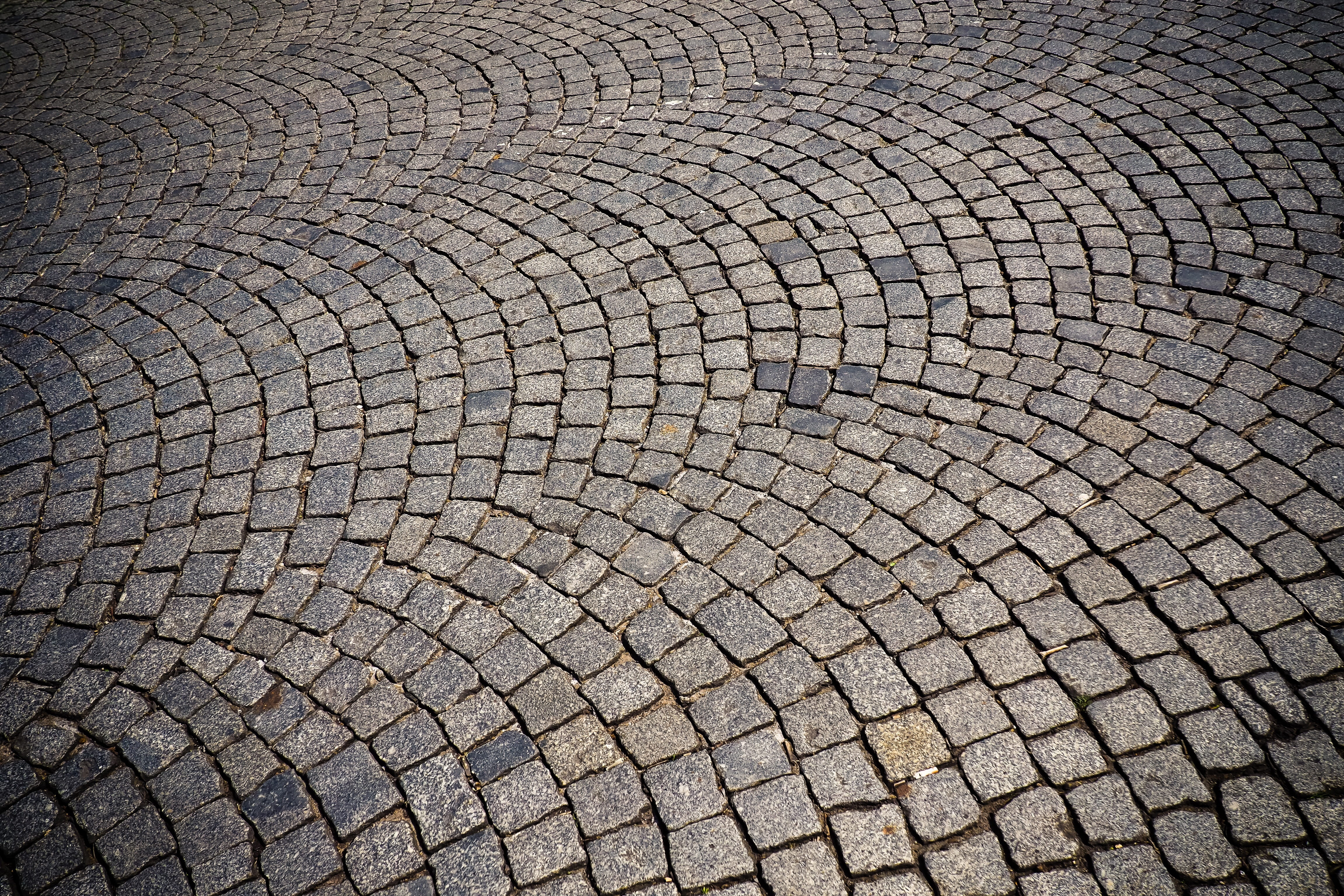 day, arches, paved, texture, backgrounds, nature, patch, road construction, shape, outdoors, circle, flooring, design, street, 4K, architecture, structure, HD Wallpaper