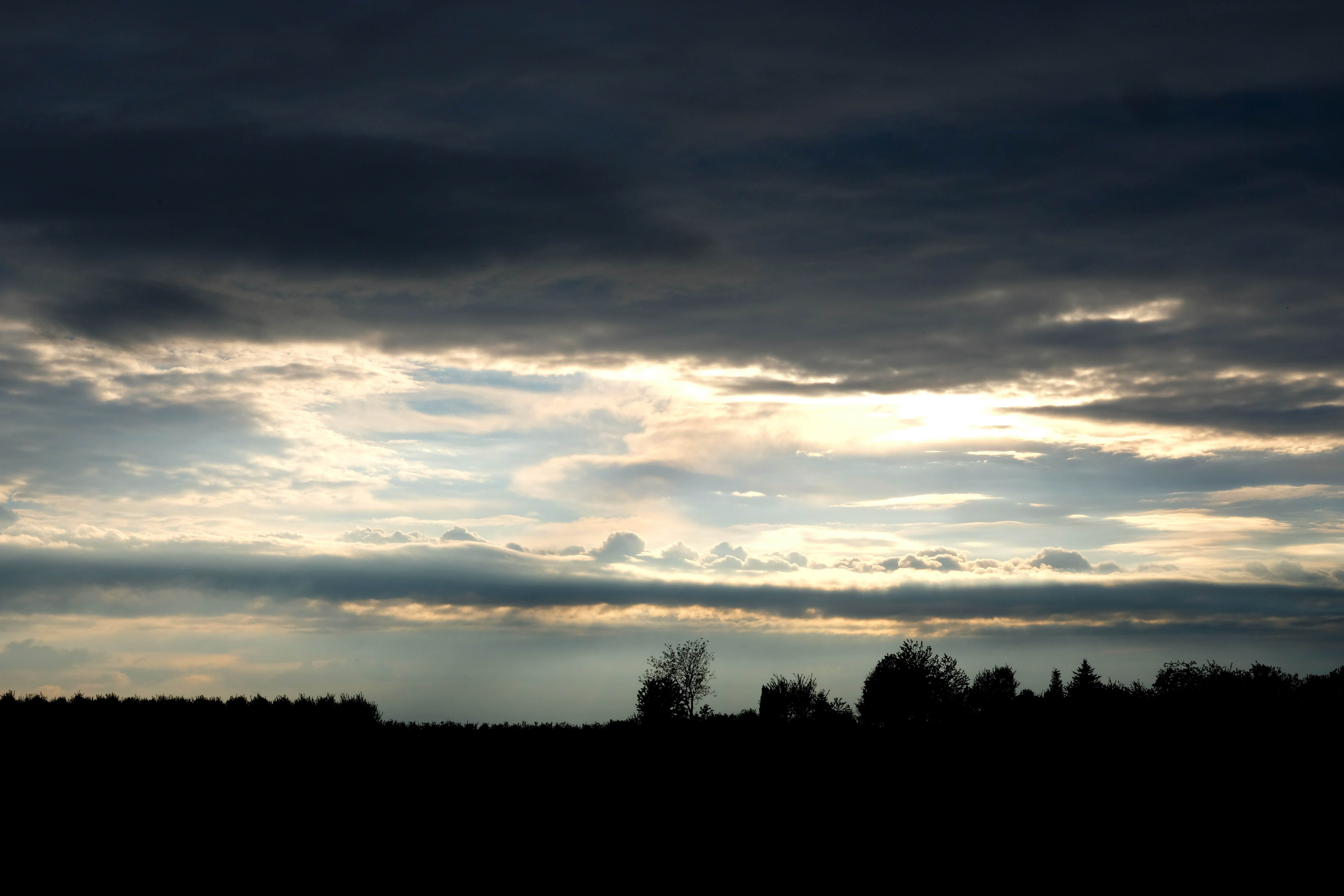 rain front, storm clouds, black, background, weather mood, nature, sunset, landscape, cloudiness, mood, clouds, rain clouds, light, drama, plant, environment, HD Wallpaper