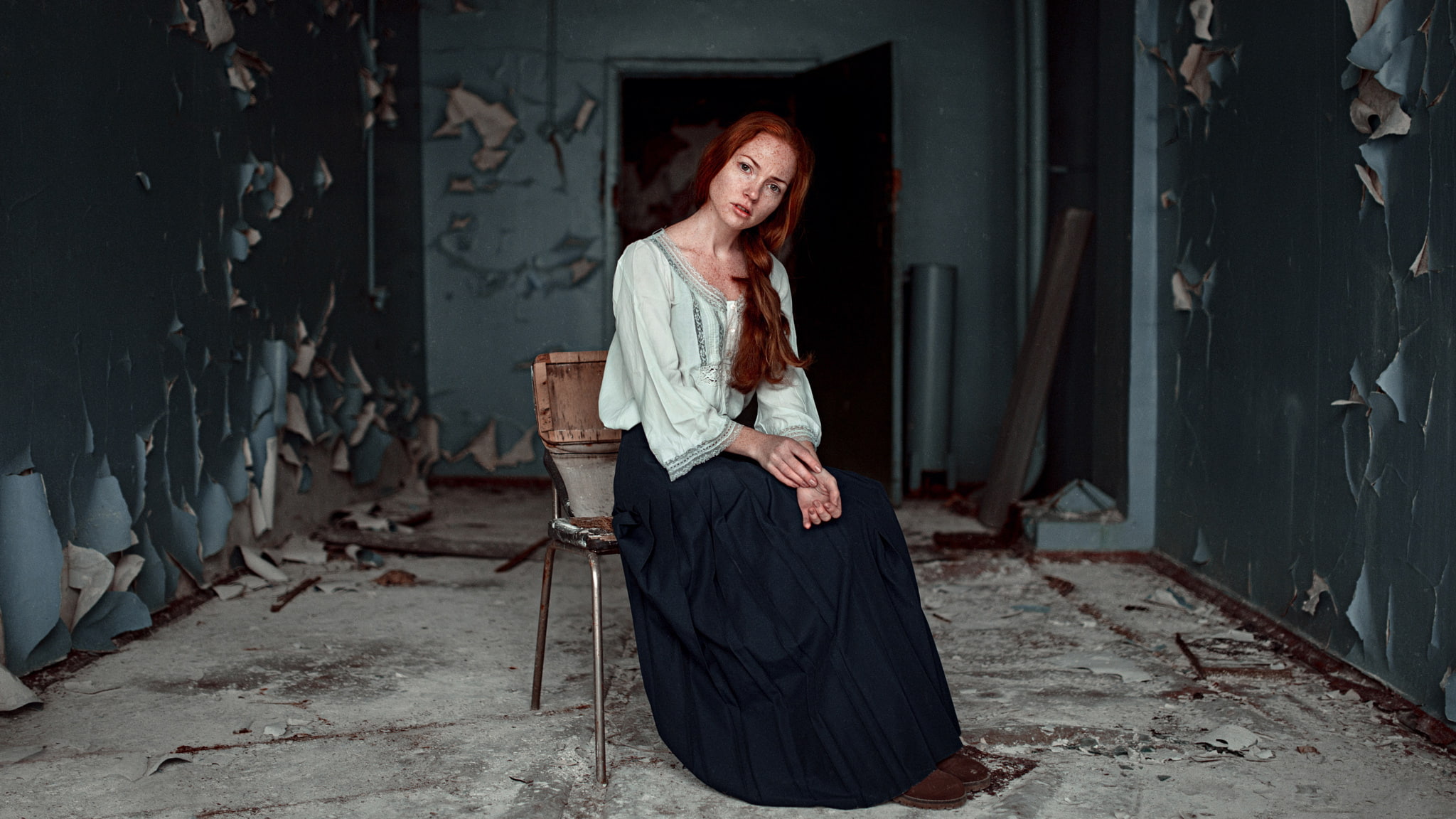 Oksana Butovo, George Chernyadev, 1080P, room, Oksana Butovskaya, devastation, HD Wallpaper