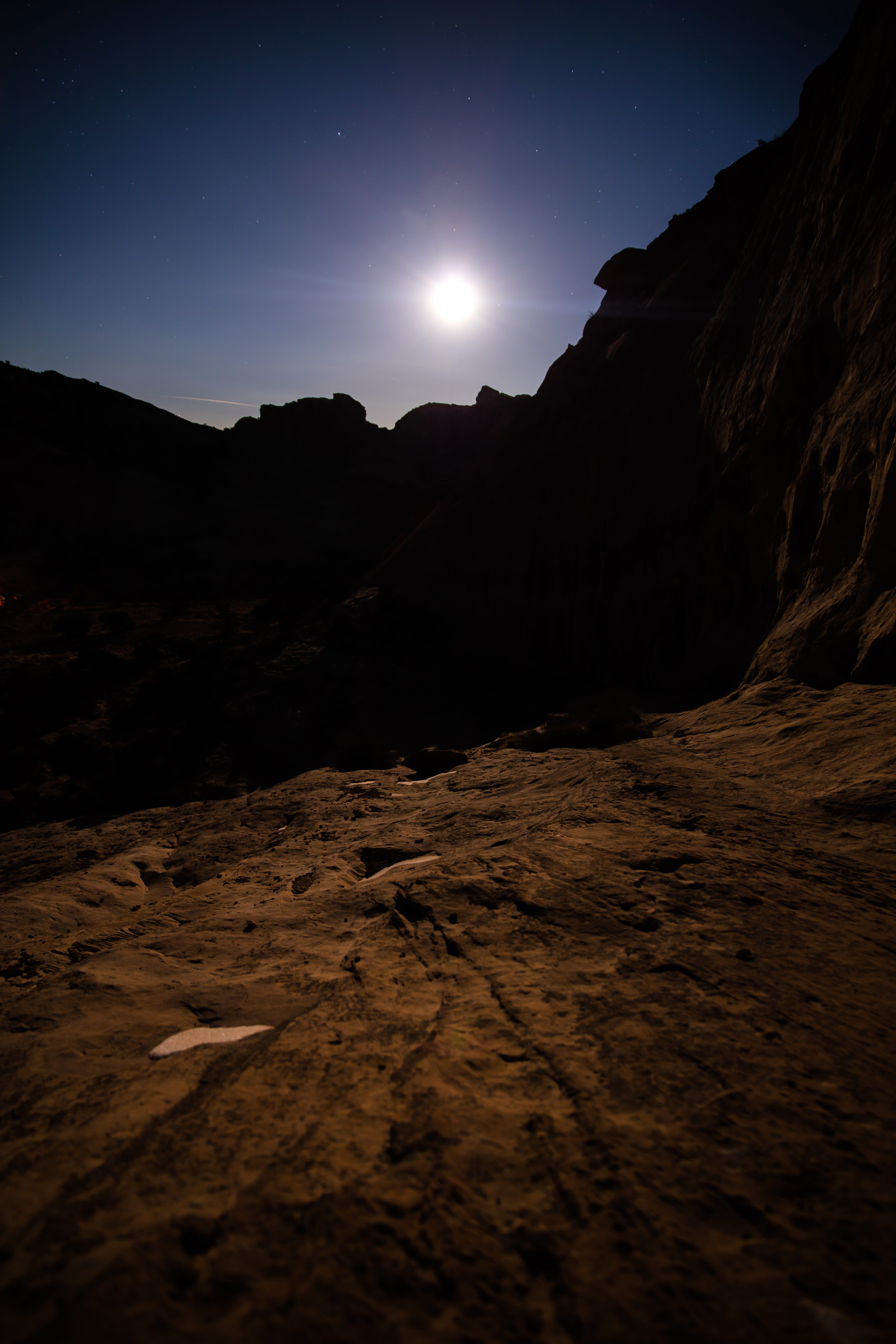 san rafael swell, moonlight, desert, climate, moon, land, no people, united states, patrick hendry, non-urban scene, stars, mountain, clear sky, tranquility, Phone HD Wallpaper