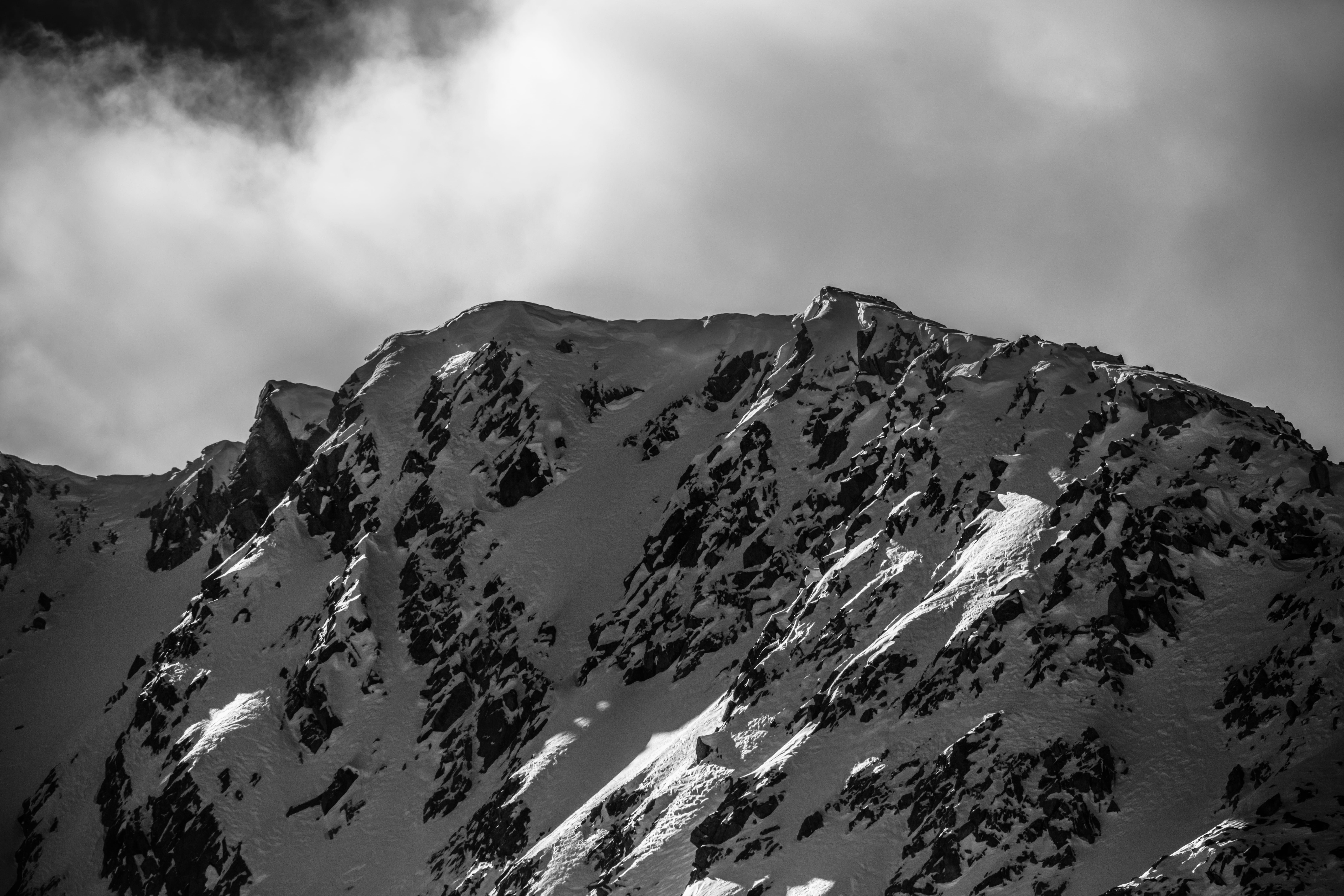 photography, snowcapped mountain, cold temperature, nature, formation, physical geography, scenics - nature, tranquil scene, patrick hendry, black and white, HD Wallpaper