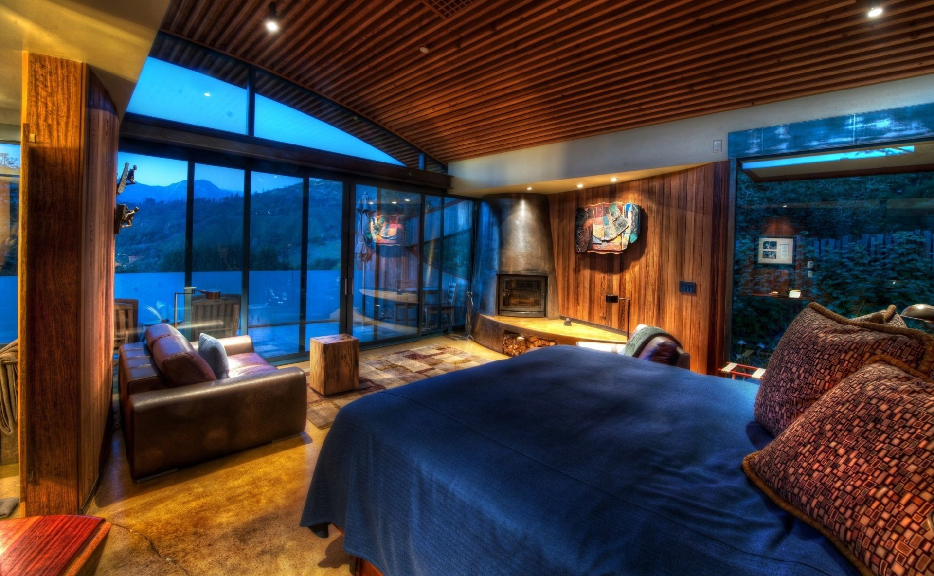 Lake, 1080P, Bed, Window, Man Made, Room, HD Wallpaper
