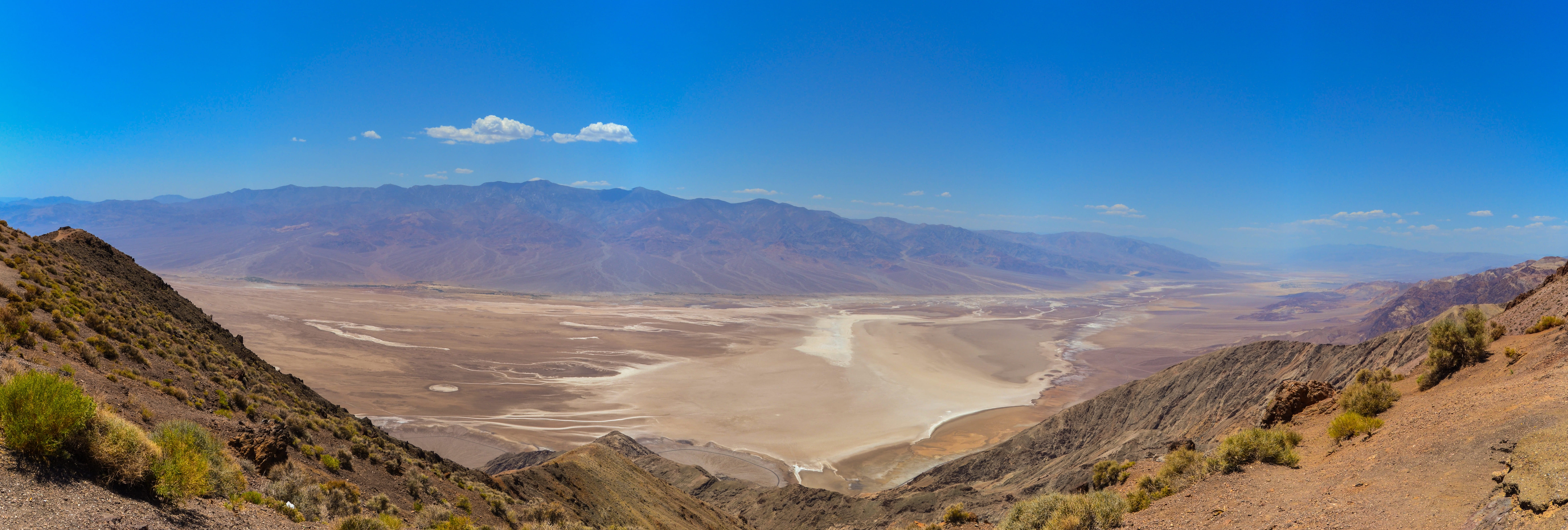 travel destinations, parched, united states, landscape, death valley, land, arid climate, tranquility, heat, non-urban scene, beauty in nature, blue, scenics - nature, HD Wallpaper