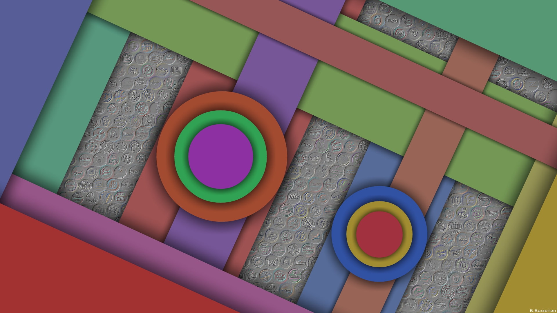 layers, 1080P, circles, the substrate, HD Wallpaper
