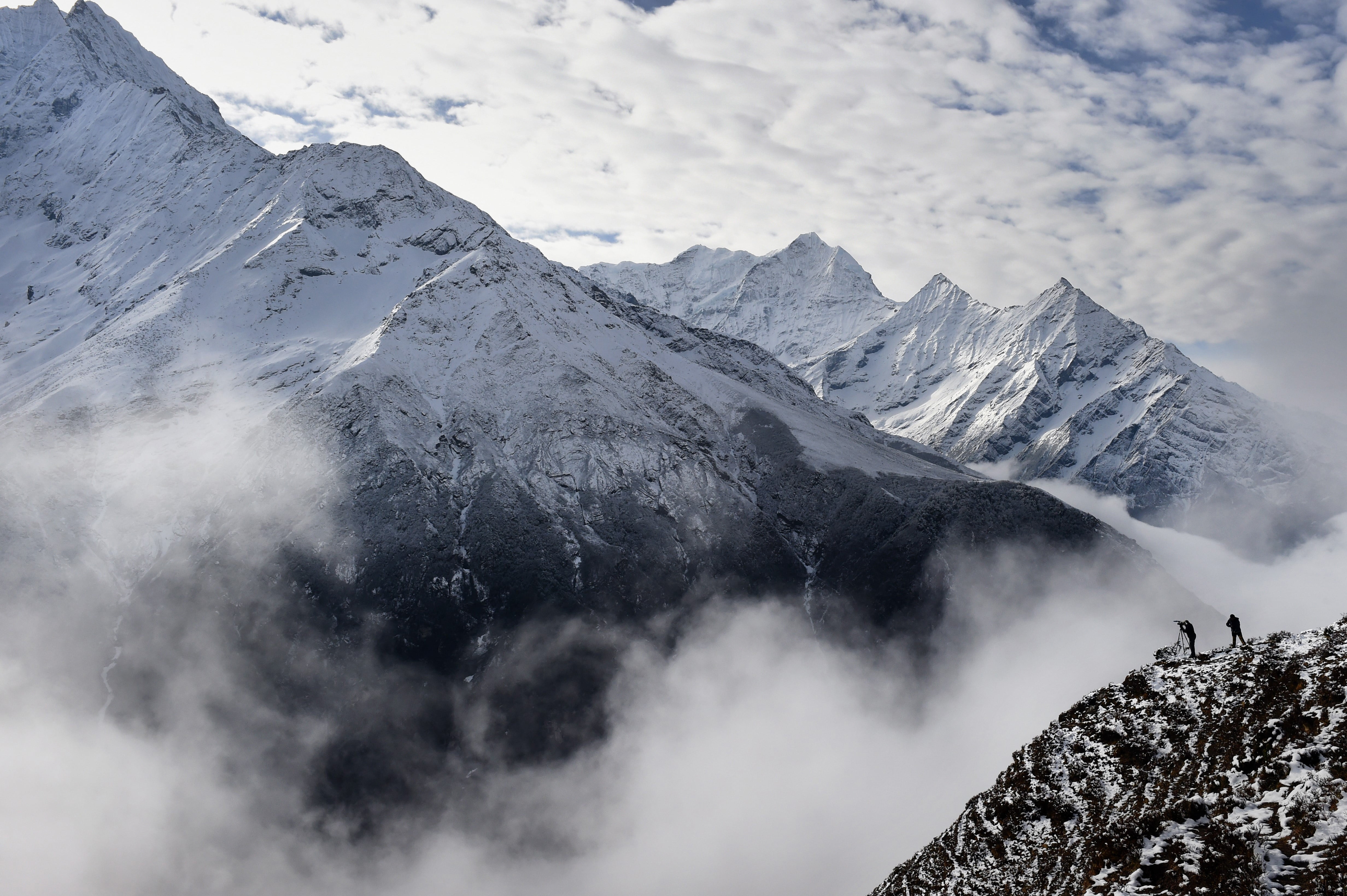 landscape, blue, tourism, winter, ice, mountain Peak, summer, nepal, rock - Object, earthquake, cold - Temperature, outdoors, beauty In Nature, european Alps, HD Wallpaper