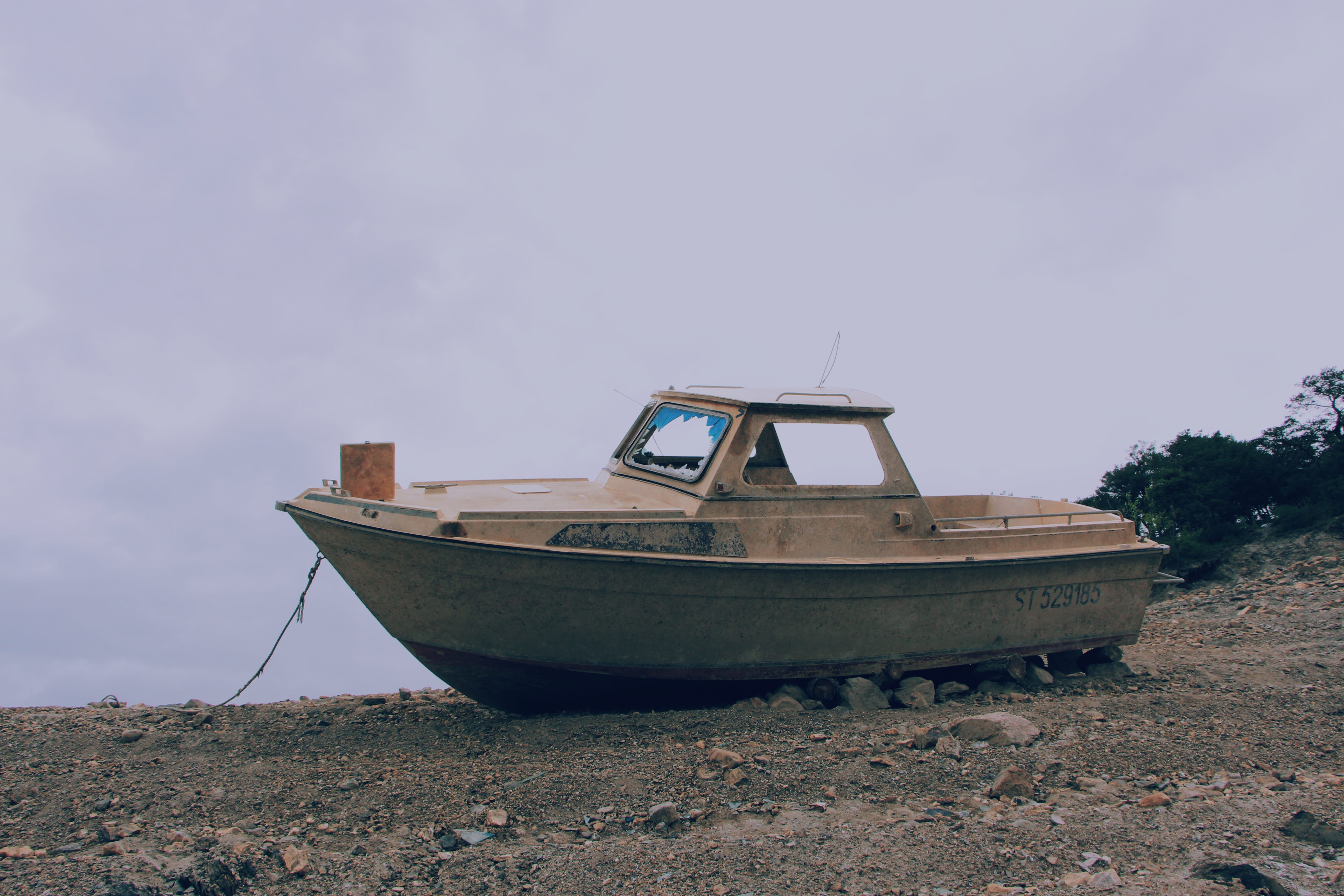 boat, nautical vessel, landscape, transportation, sand, fishing boat, water, deterioration, damaged, sky, rustic, shore, seashore, ocean, day, mode of transportation, HD Wallpaper