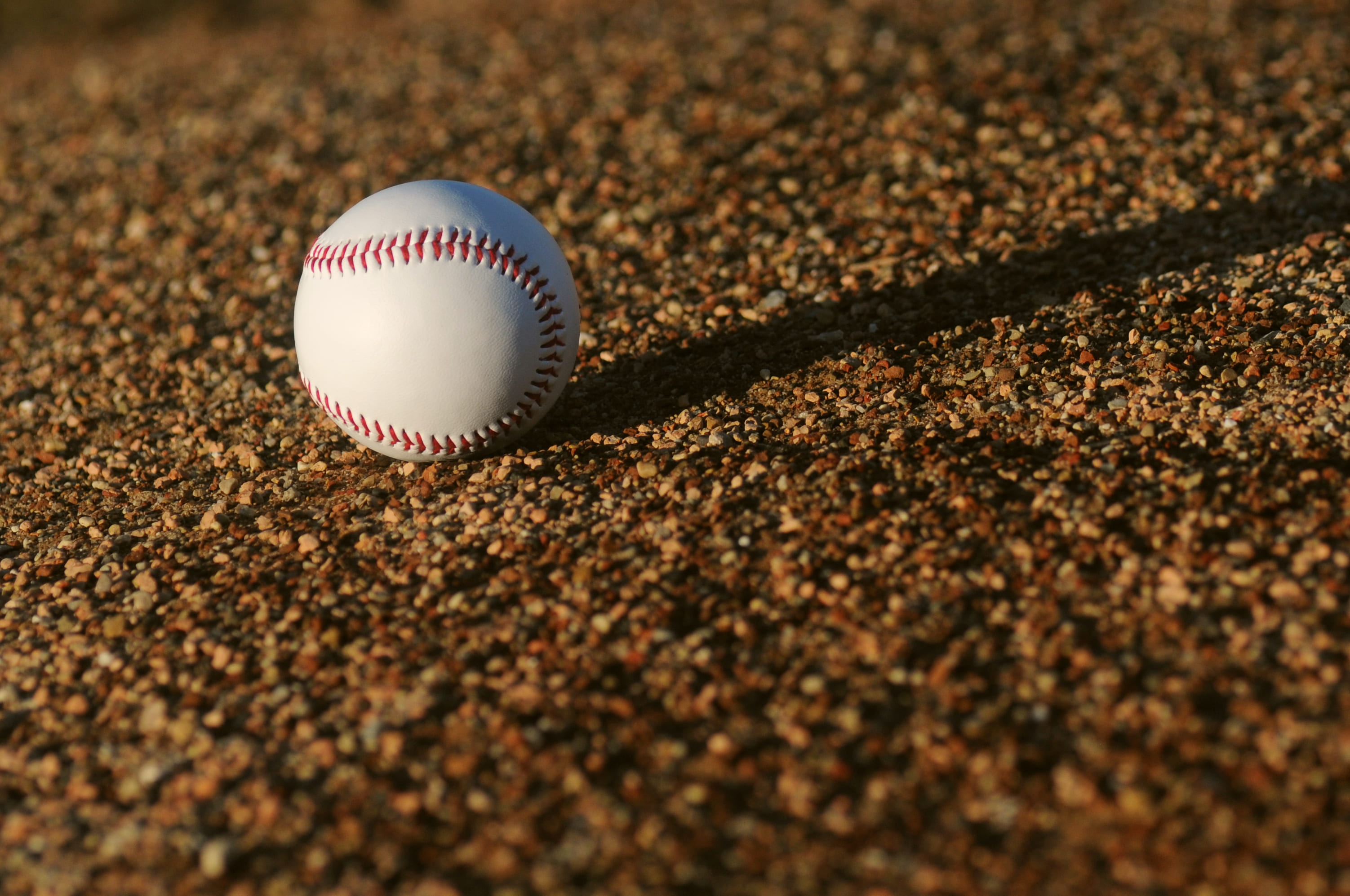 land, outdoors, brown, sunlight, sand, stitch, no people, leisure games, single object, ball, close-up, sports equipment, baseball - sport, baseball, soil, HD Wallpaper