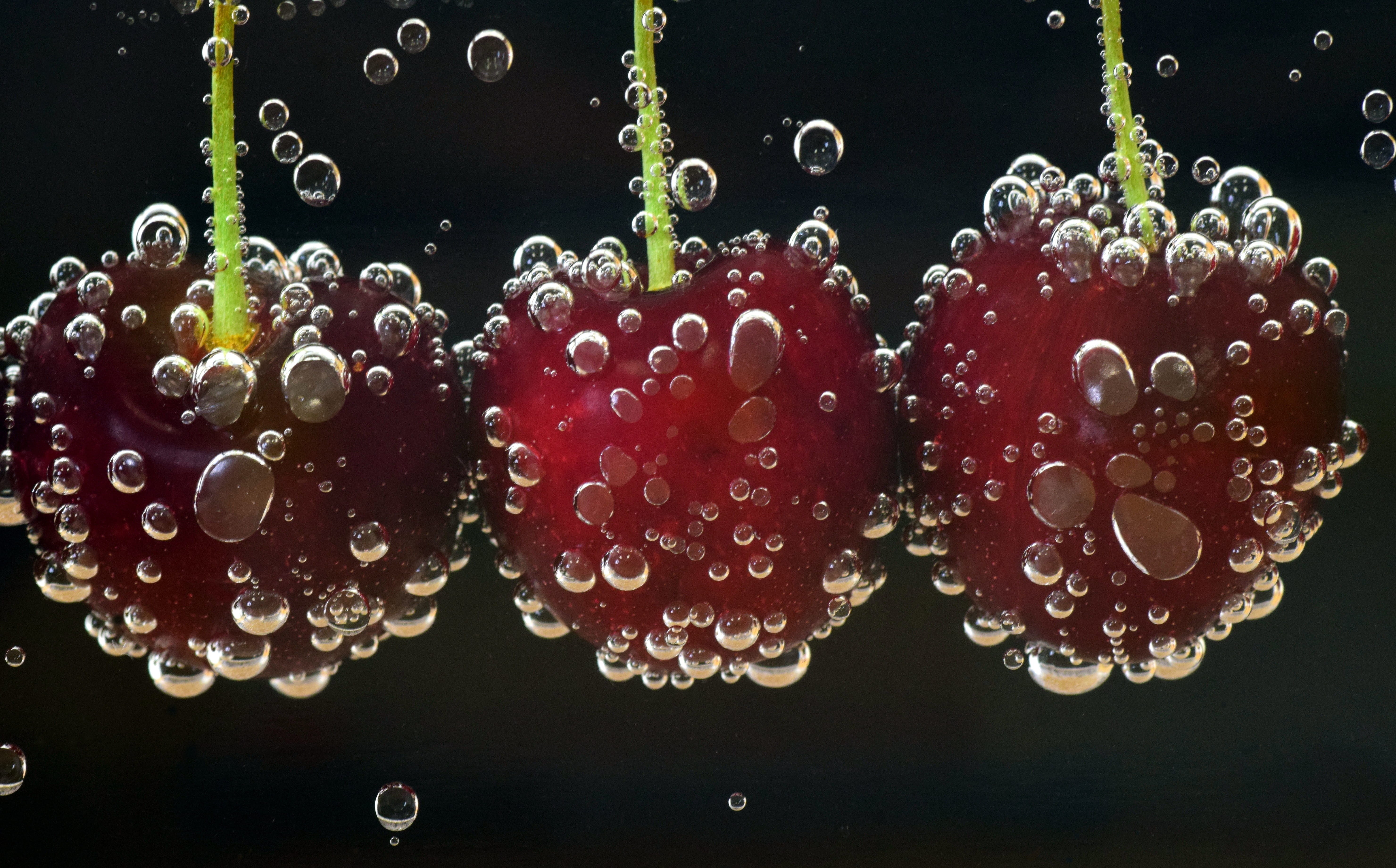 drop, fruity, focus on foreground, water, black background, vesicle, indoors, delicious, berry fruit, fruits, about, 5K, sweet, benefit from, tasty, wellbeing, HD Wallpaper