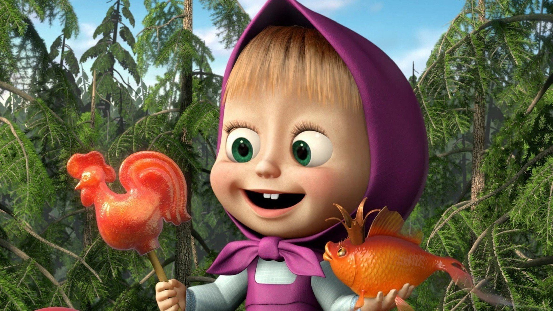 Masha and the Bear, 1080P, TV Show, HD Wallpaper