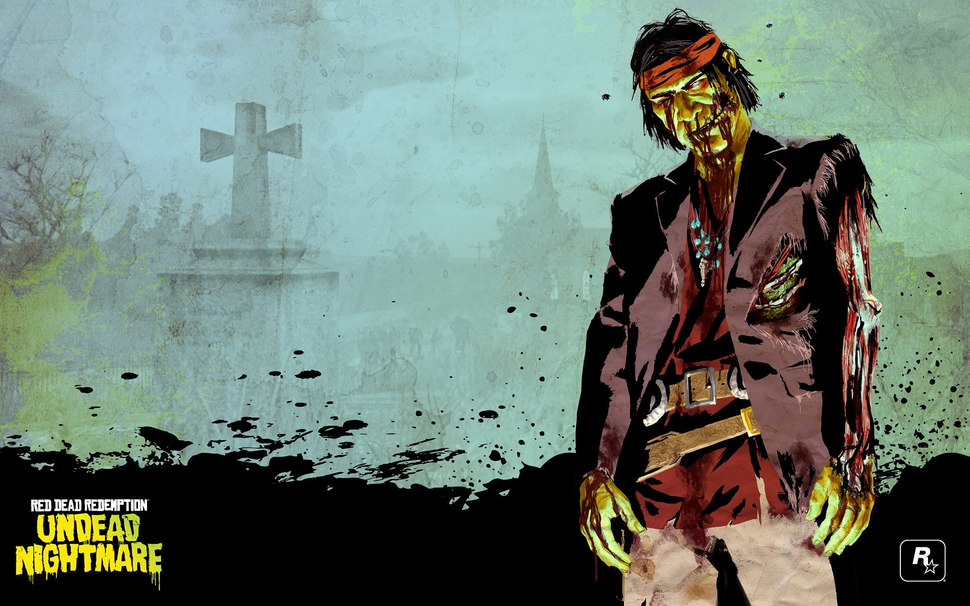 mask, 1080P, one person, Red Dead Redemption: Undead Nightmare, wall - building feature, built structure, real people, clothing, indoors, wall, front view, HD Wallpaper