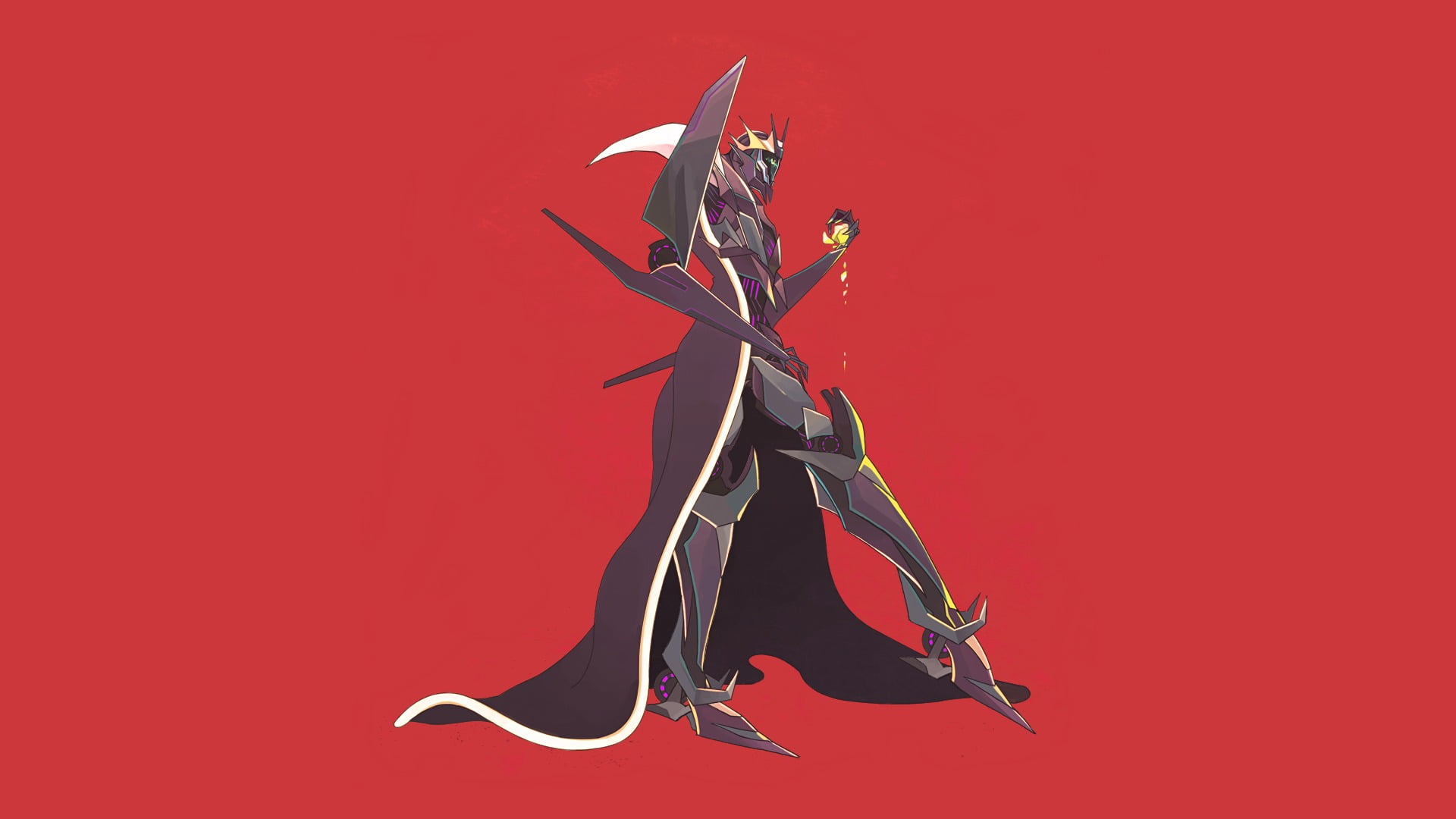 red background, magic, undead, colored background, black, illustration, armor, robot, shoe, anime, still life, red, full length, animal wildlife, indoors, HD Wallpaper