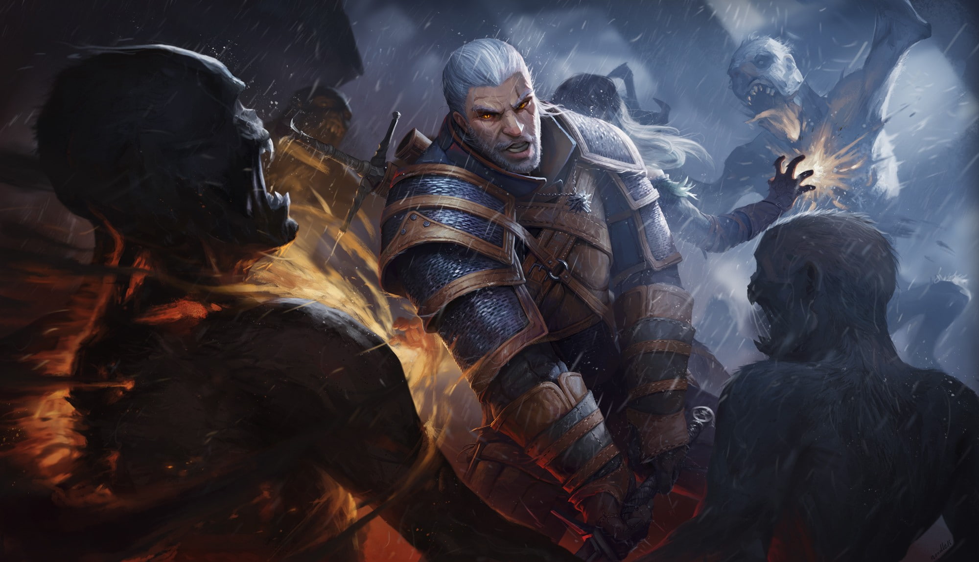 indoors, belief, dark fantasy, smoke - physical structure, arts culture and entertainment, group of people, digital art, nature, place of worship, The Witcher 3: Wild Hunt, HD Wallpaper