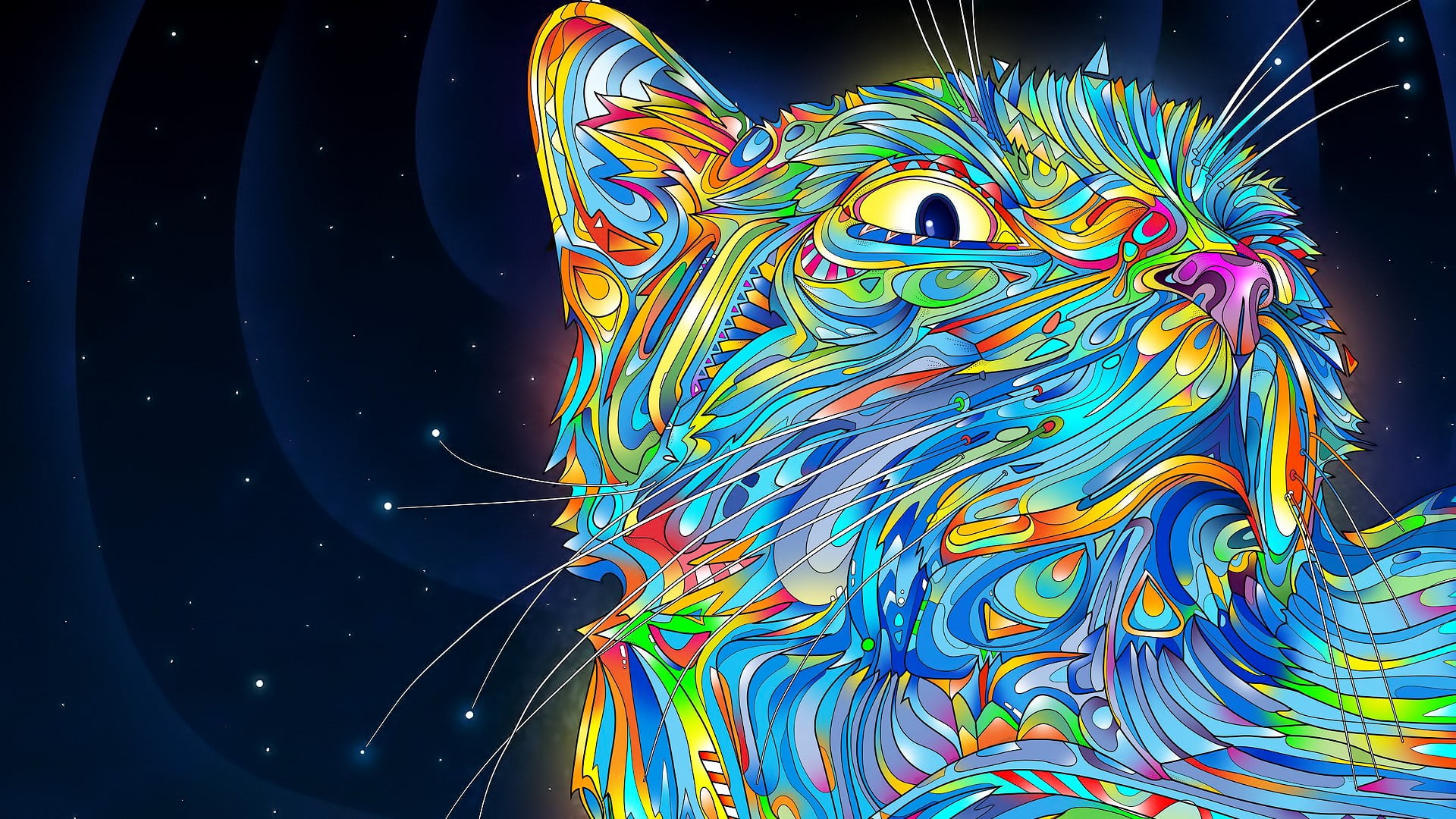 multi colored, nature, dragon, art and craft, animal representation, night, space, close-up, teal, multicolored, outdoors, water, pattern, flowing, HD Wallpaper