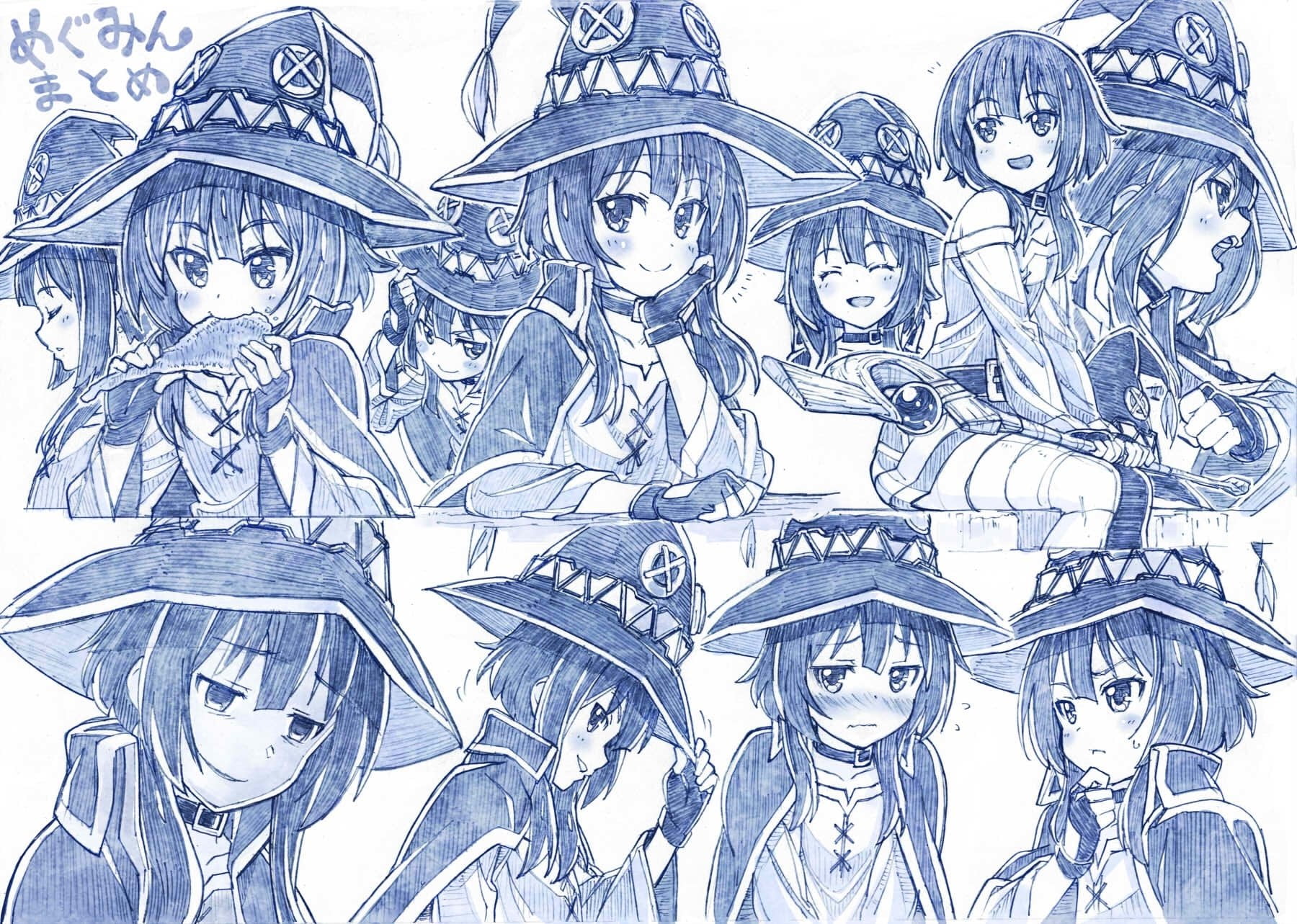 large group of objects, emotion, white color, Anime, art and craft, outdoors, KonoSuba – God’s blessing on this wonderful world!!, aggression, Megumin (KonoSuba), HD Wallpaper