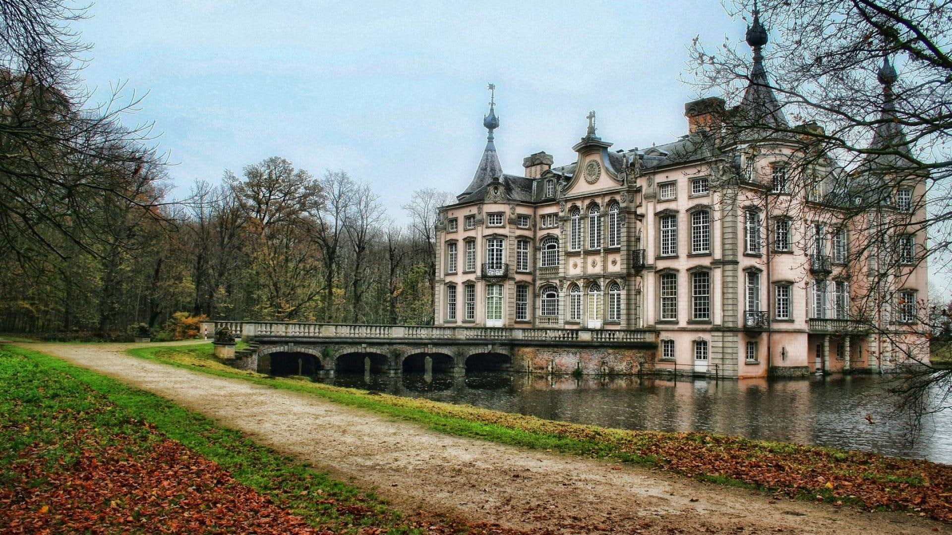 bridge, nature and landscapes, hdr, lake, gorgeous, trees, bridged, 1080P, road, palace, HD Wallpaper