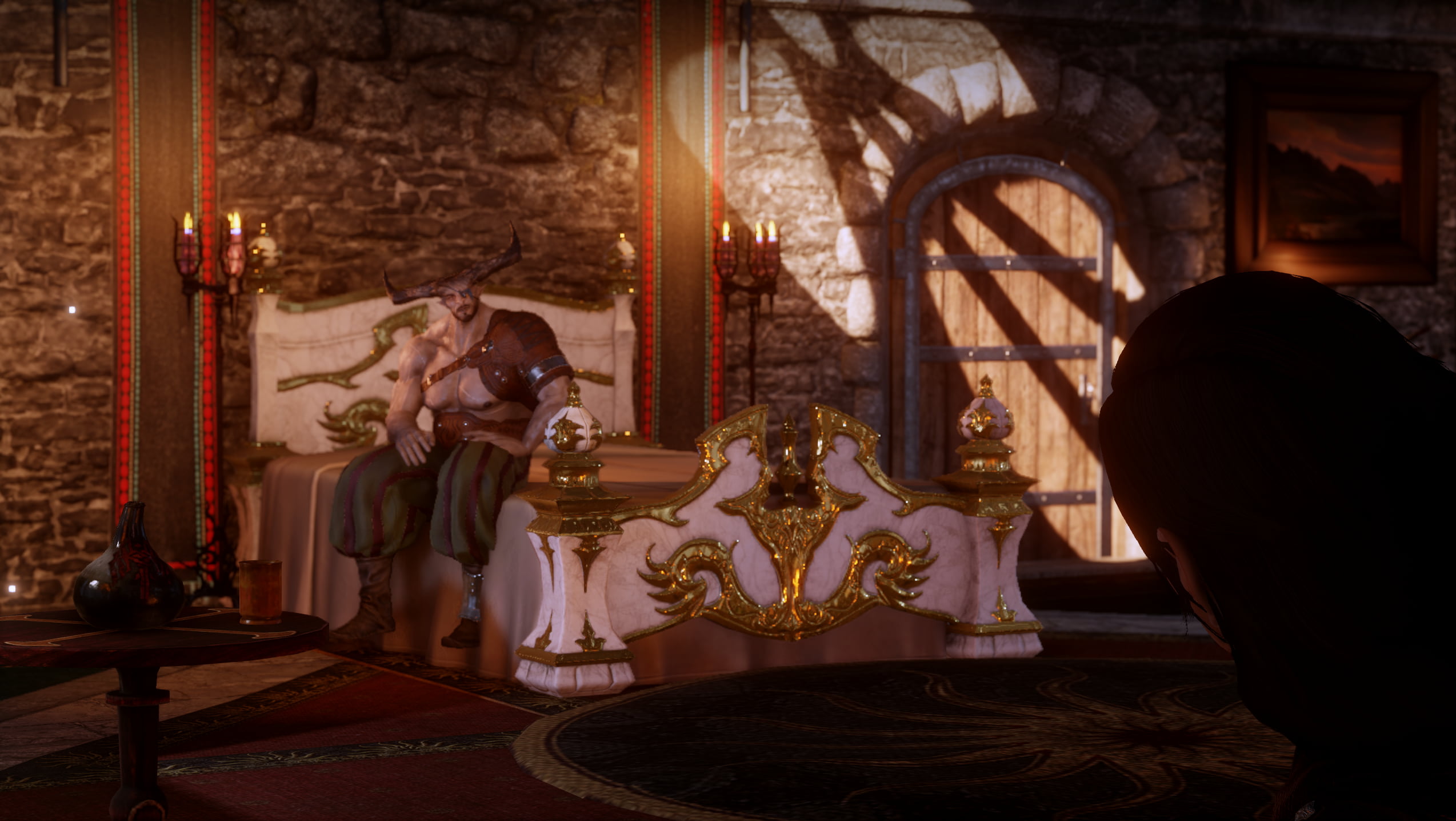 Iron Bull, Dragon Age, video games, orange, bedroom, Dragon Age Inquisition, PC gaming, 1080P, HD Wallpaper