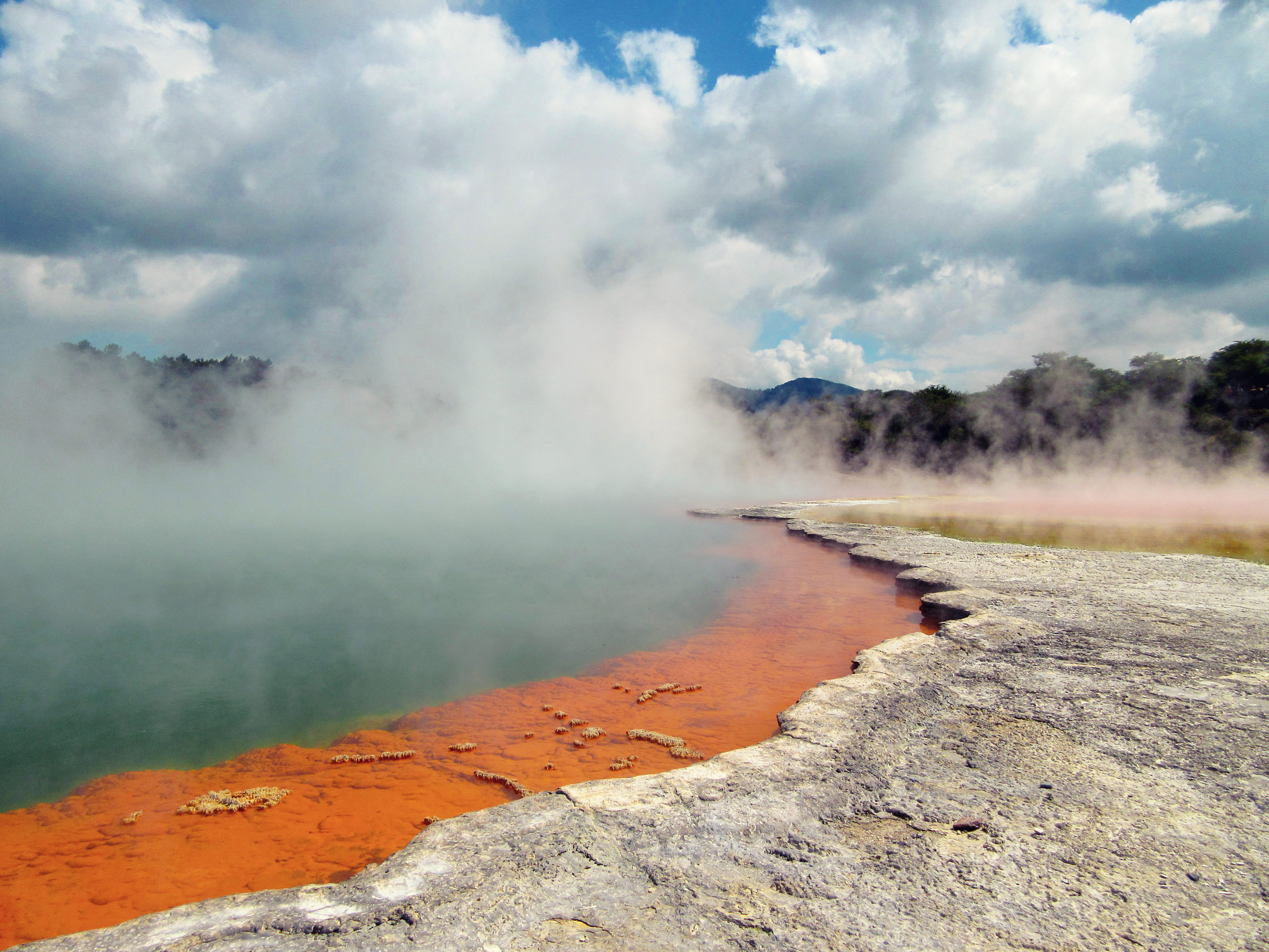 physical geography, nature, hot water, outdoors, tranquility, environment, power in nature, champagne pool, smoke - physical structure, 5K, geyser, mountain, HD Wallpaper