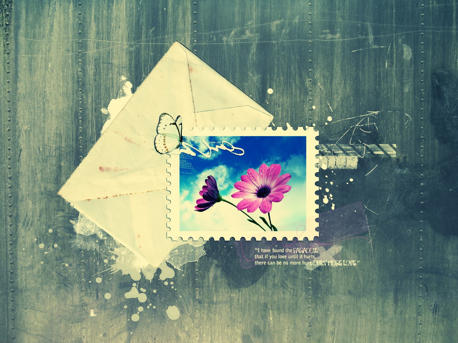 digital/artwork, envelope, 720P, stamp, abstract, hd, HD Wallpaper