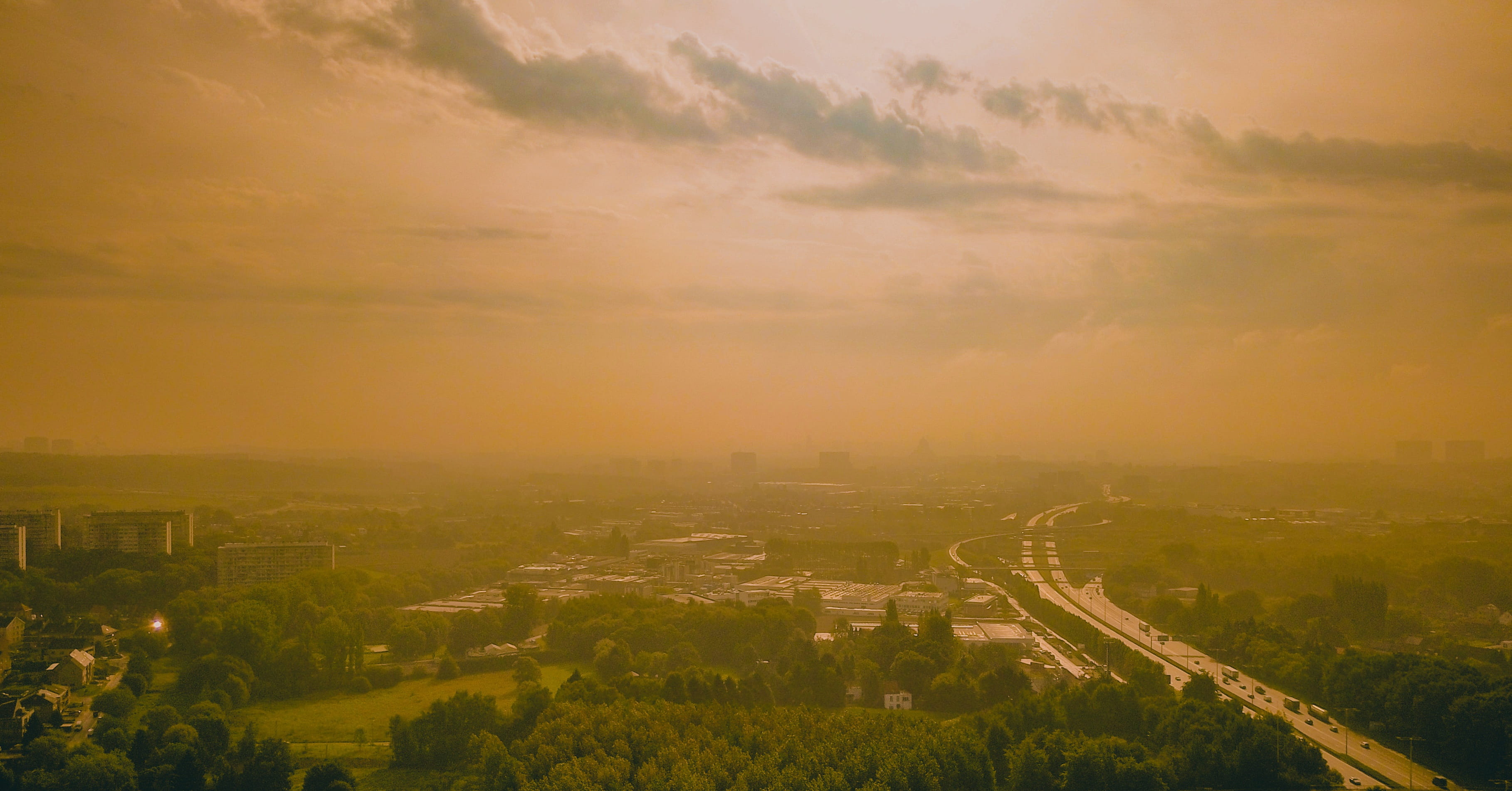 building exterior, city, residential district, whereidrone, built structure, beauty in nature, road, high angle view, belgium, building, architecture, smog, HD Wallpaper