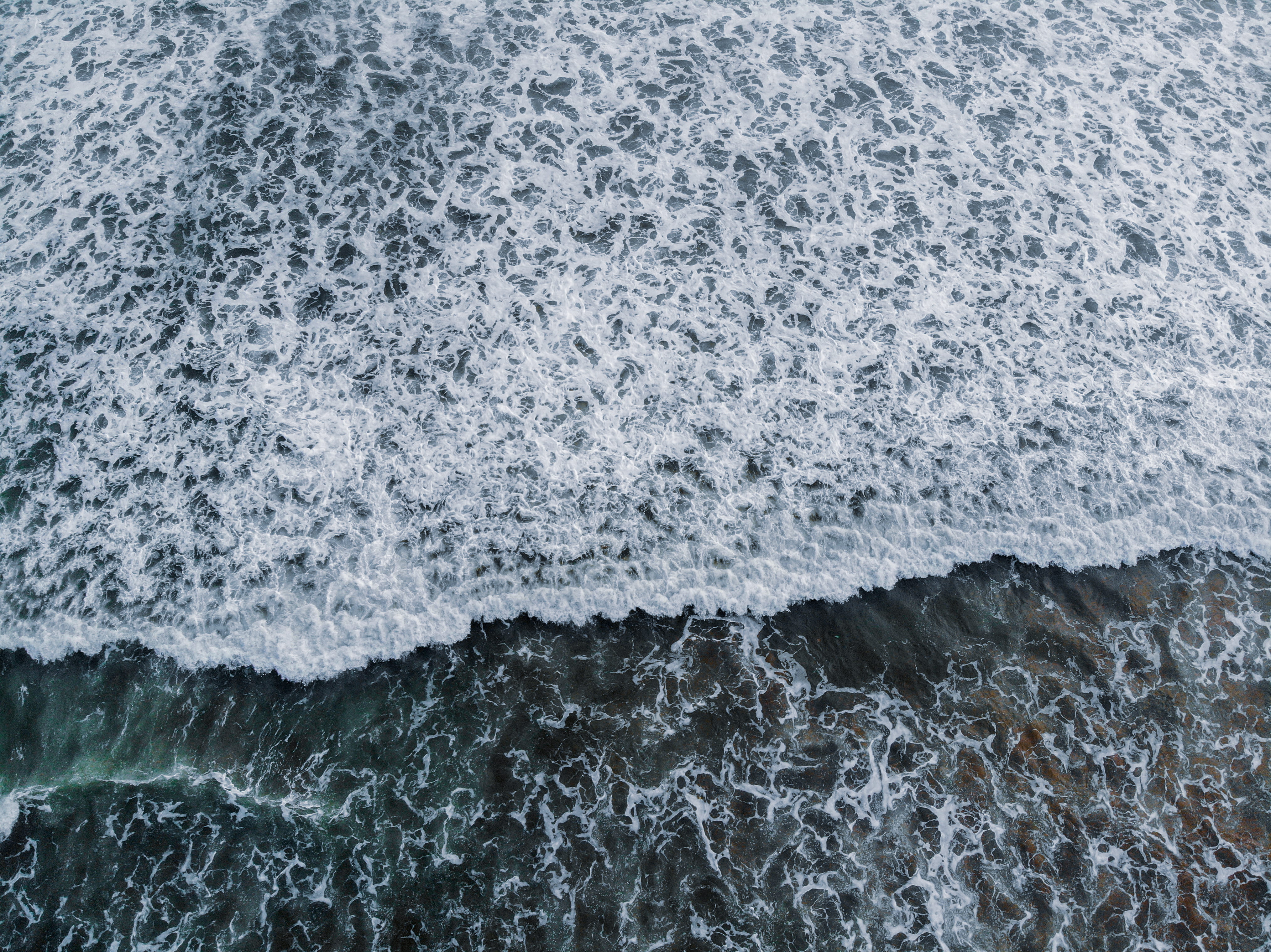 wet, textured, scenics, water Surface, ocean, wafe, pattern, no People, backgrounds, ripple, wave, sealife, 4K, surf, foam, teal, coastline, summer, view, HD Wallpaper