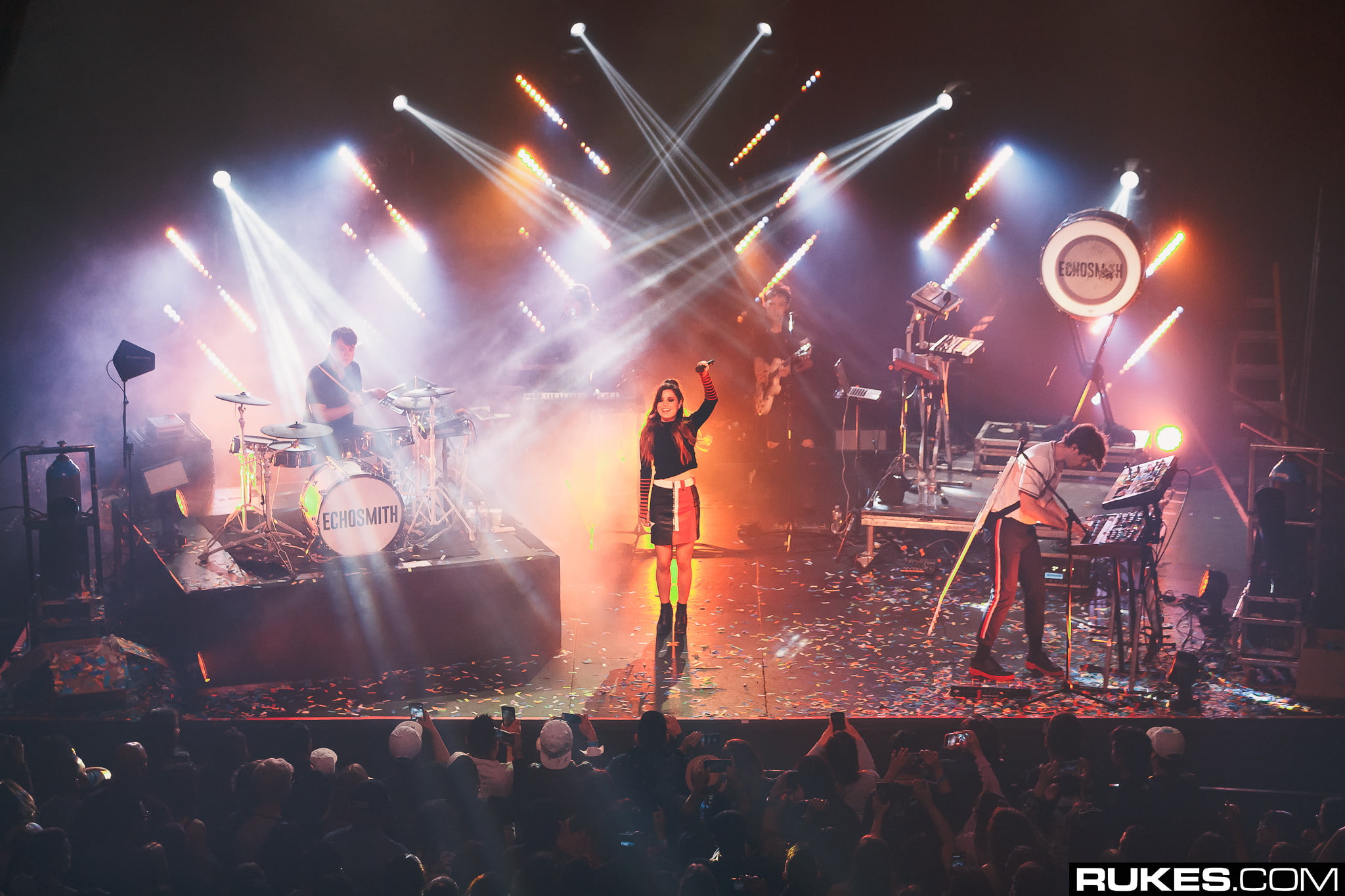 smoke - physical structure, Rukes, music festival, arts culture and entertainment, rock music, band, photography, light, standing, stage, musician, people, HD Wallpaper