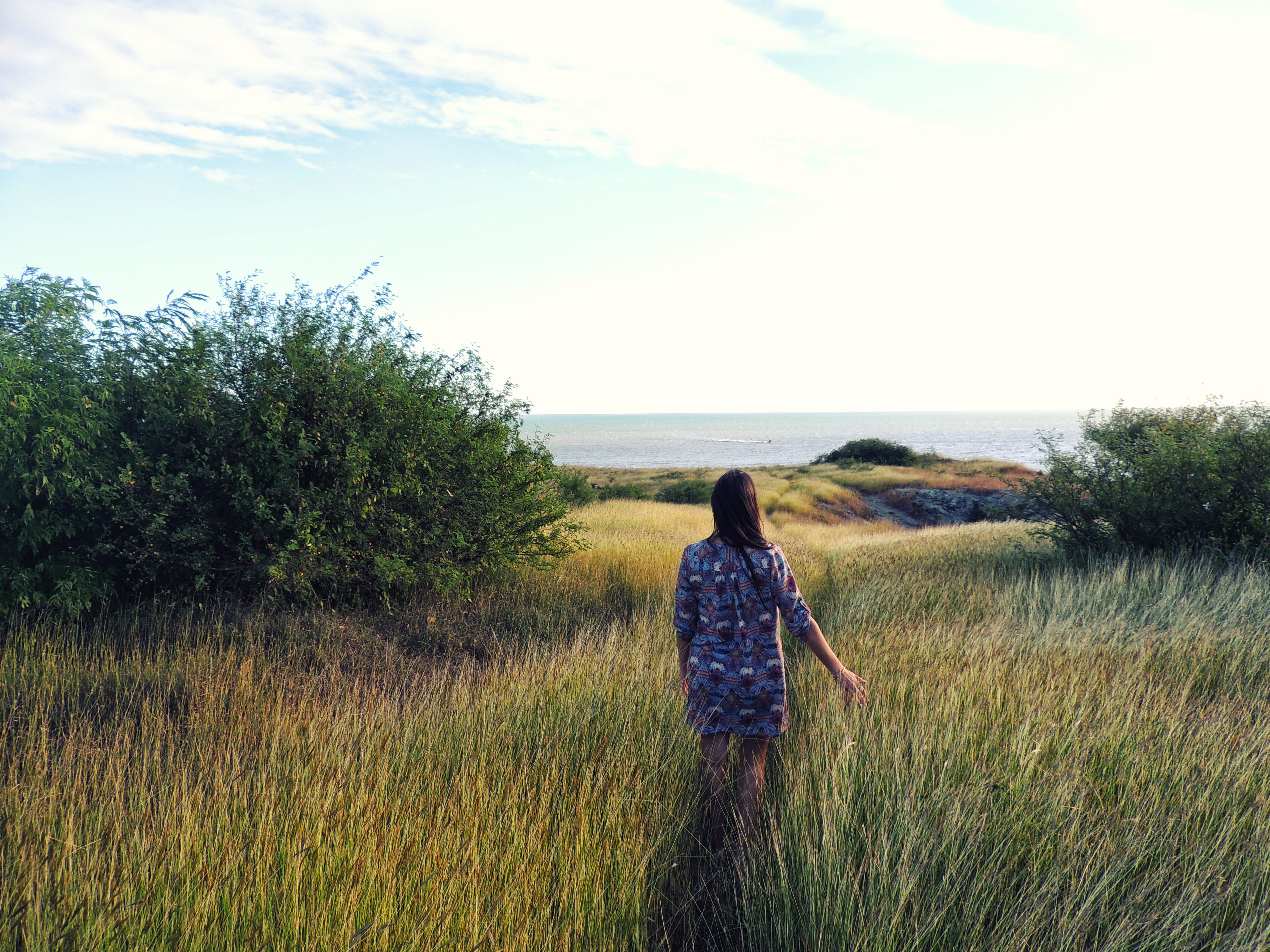 standing, grass, leisure activity, kone, new caledonia, looking at view, lifestyles, 4K, nature, plant, sunset, three quarter length, growth, hairstyle, HD Wallpaper