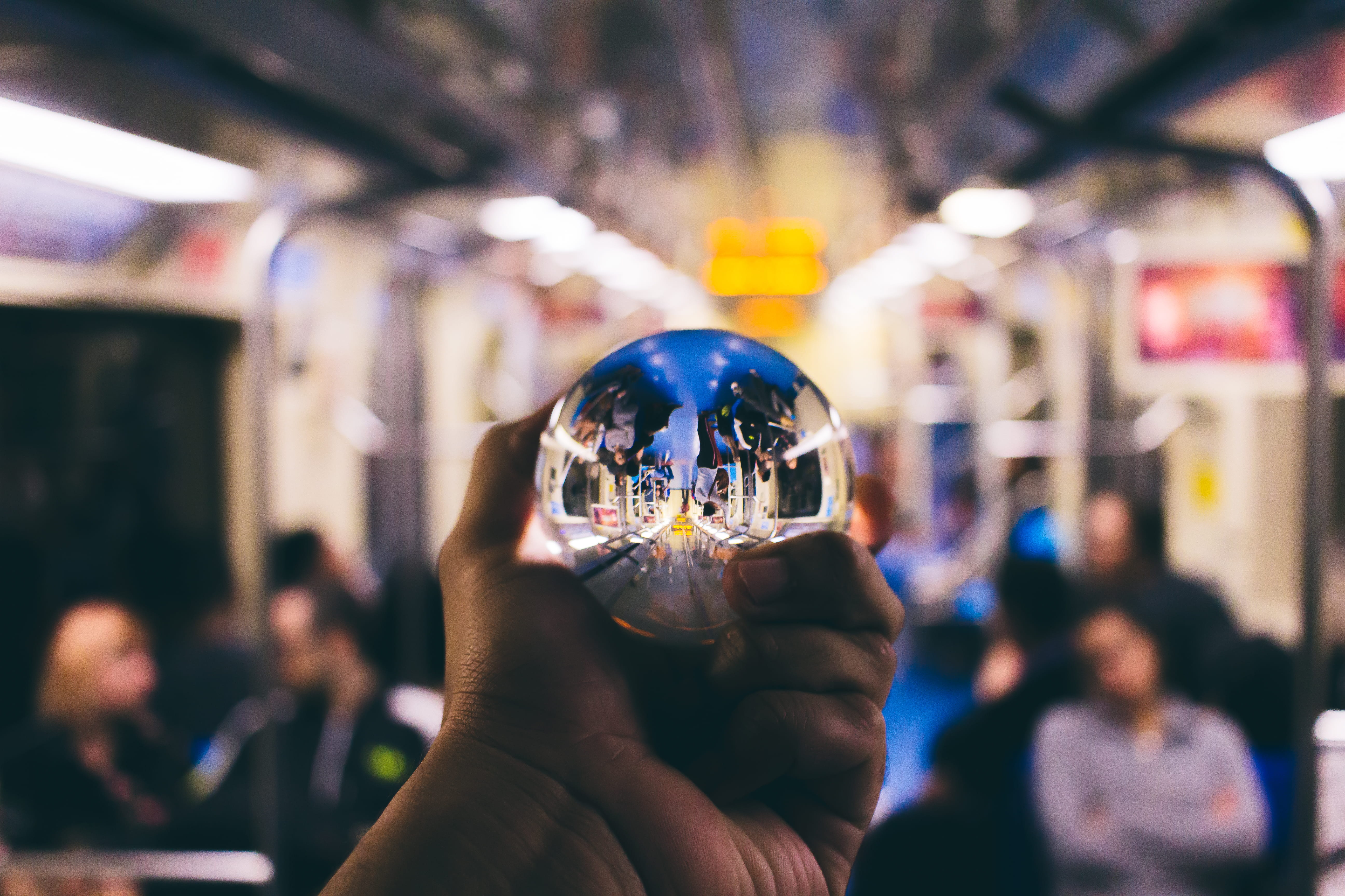 human body part, city, architecture, leisure activity, finger, ball, glass, unrecognizable person, lifestyles, glass ball, personal perspective, glass - material, HD Wallpaper