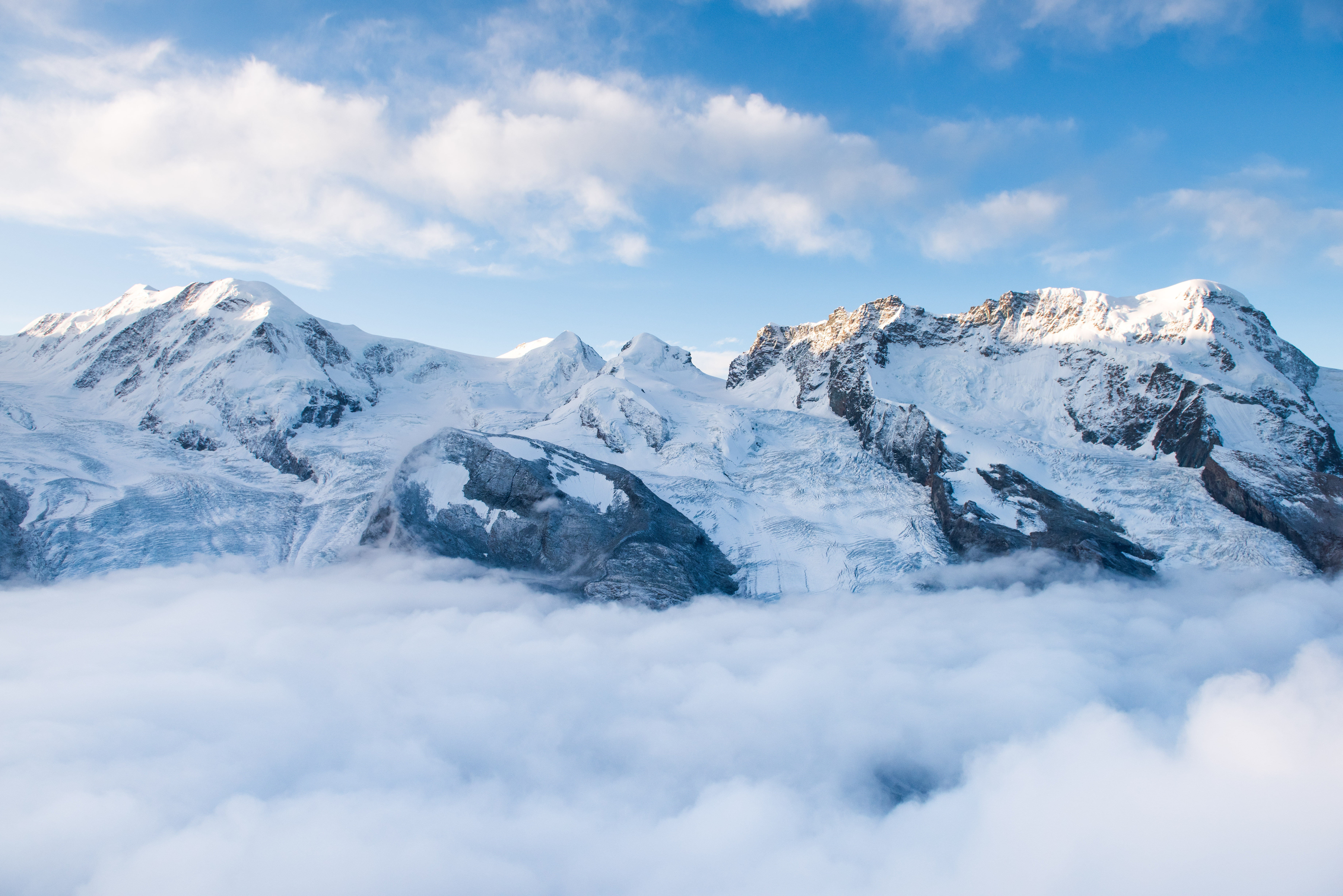 winter, cloud - Sky, europe, sky, sunlight, panoramic, white color, rock - Object, ranges, switzerland, summit, day, european Alps, range, outdoors, scenics, HD Wallpaper