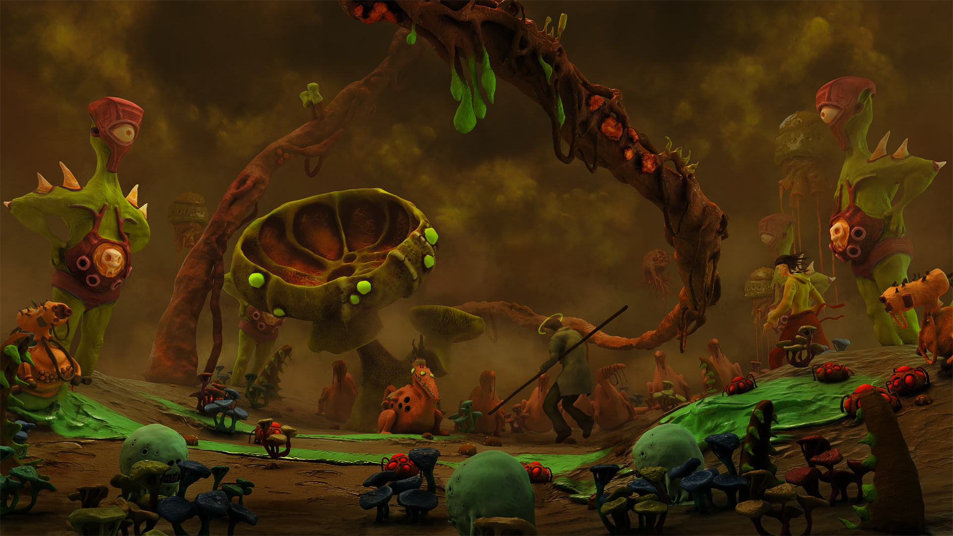 creatures, Arseniy Korablev, plasticine, 1080P, HD Wallpaper