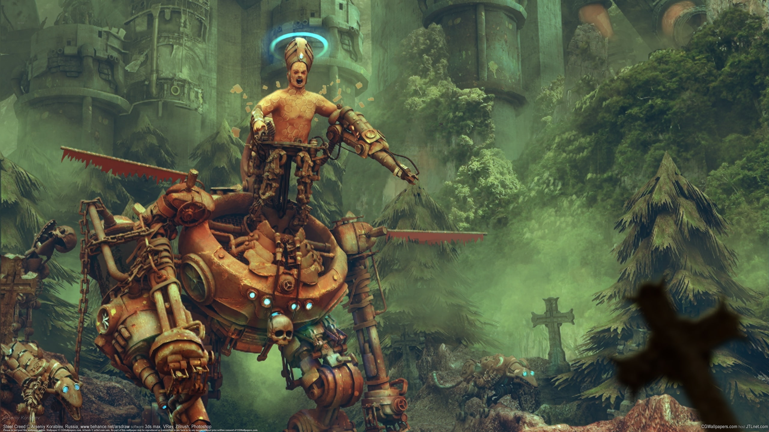 robot, 2K, Arseniy Korablev, mechanism, HD Wallpaper
