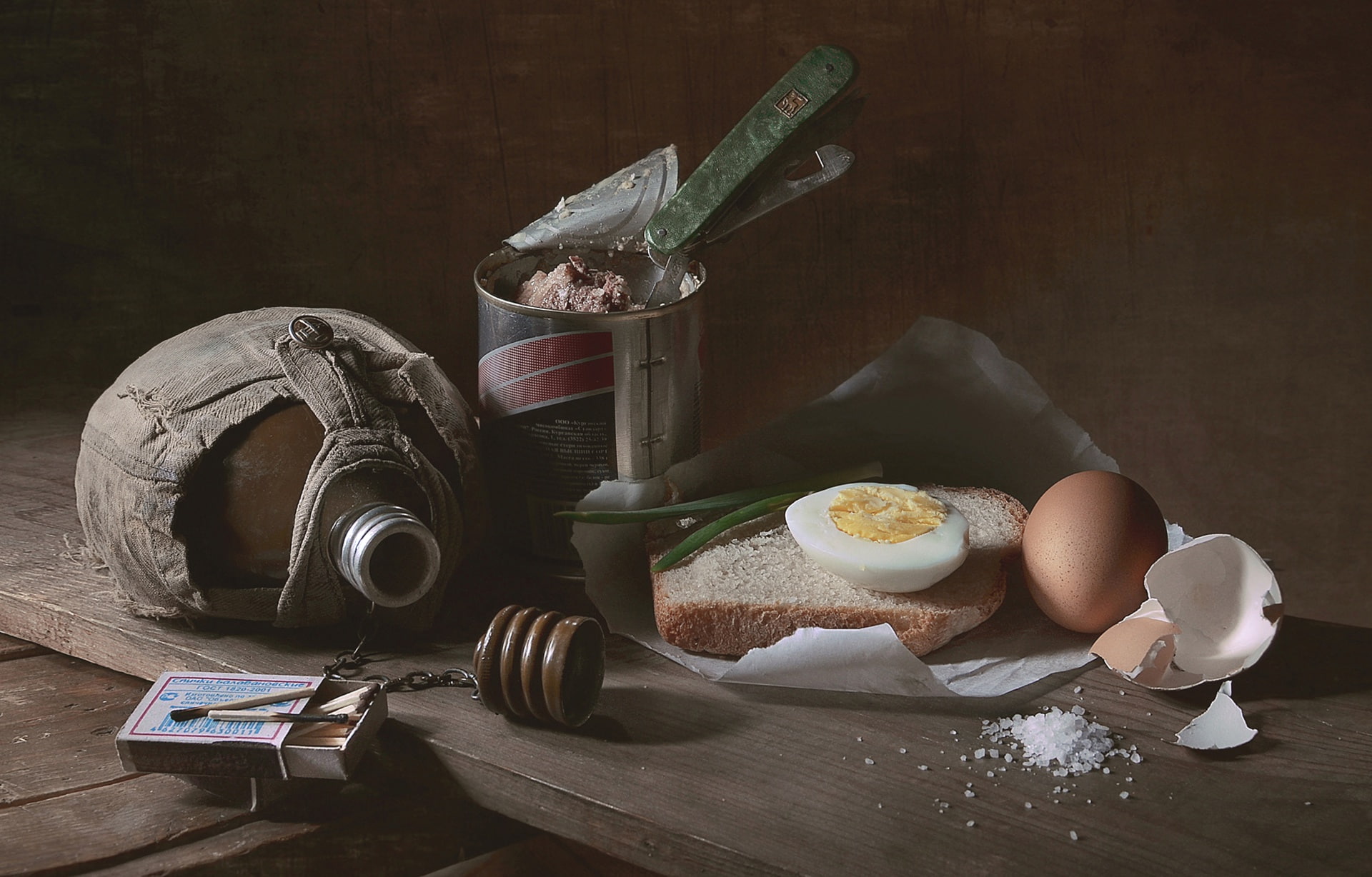 Bread, food, Canteens, matches, 1080P, Still life, eggs, HD Wallpaper