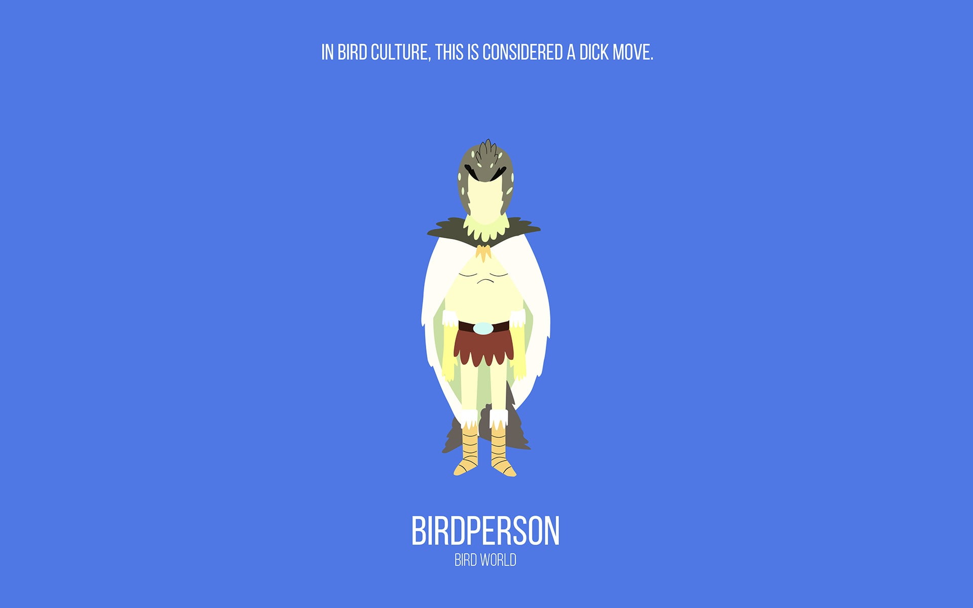 Rick and Morty, cartoon, Bird Person, minimalism, 1080P, HD Wallpaper