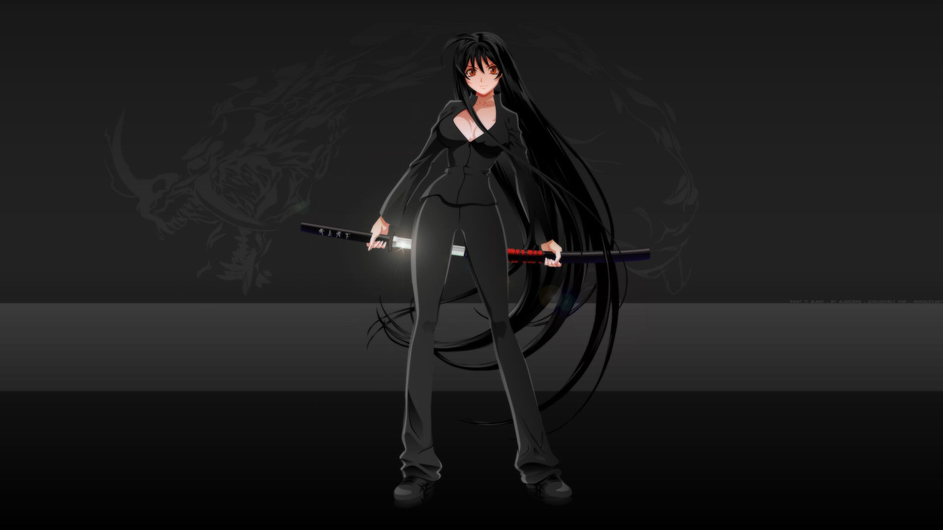 black background, young adult, digital composite, full length, long hair, one person, adult, illuminated, glowing, tenjou tenge, real people, 1080P, hair, HD Wallpaper