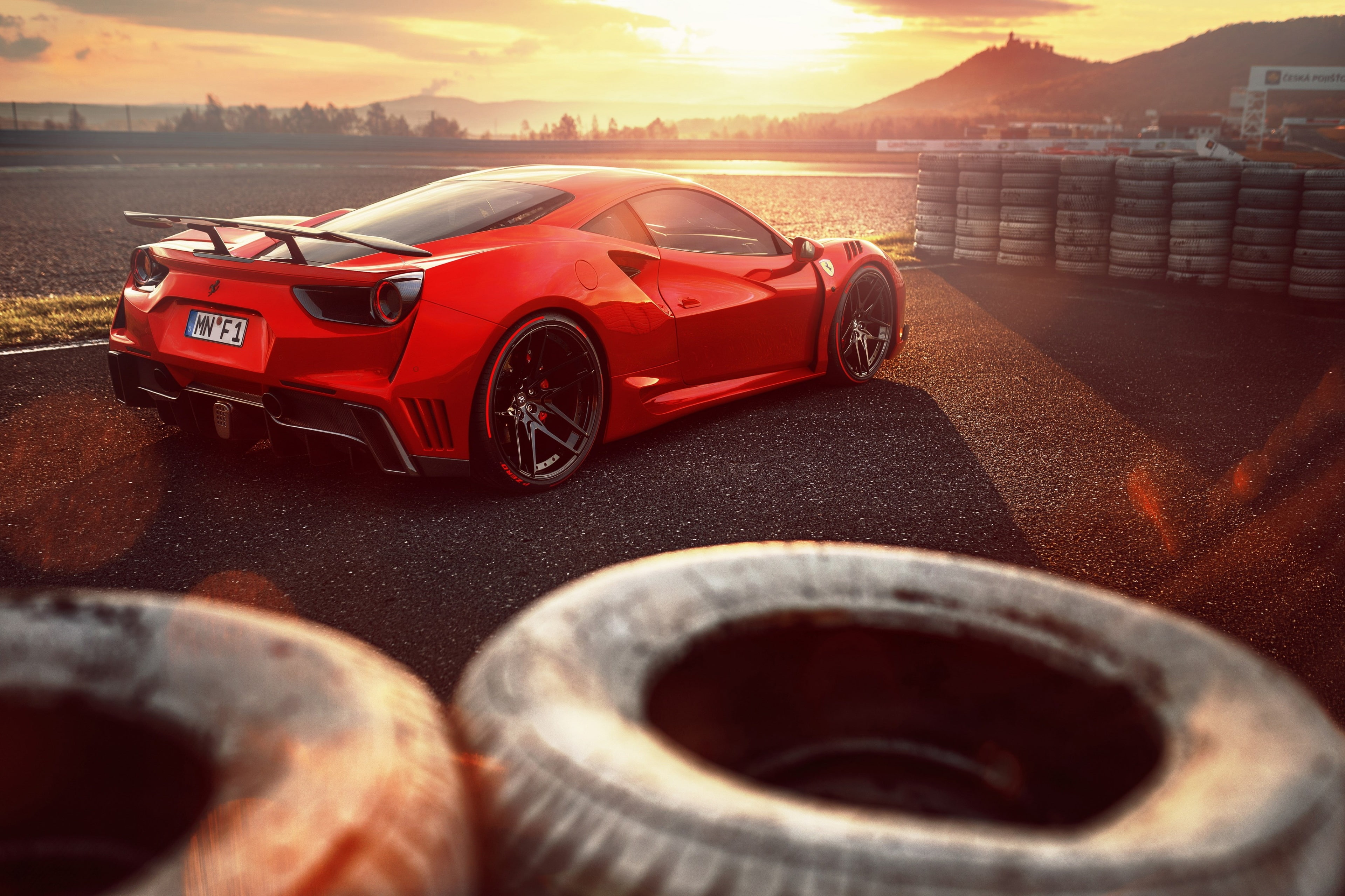 road, selective focus, wheel, red, transportation, sunlight, day, toy car, convertible, 4K, sunset, motor vehicle, nature, architecture, city, outdoors, HD Wallpaper