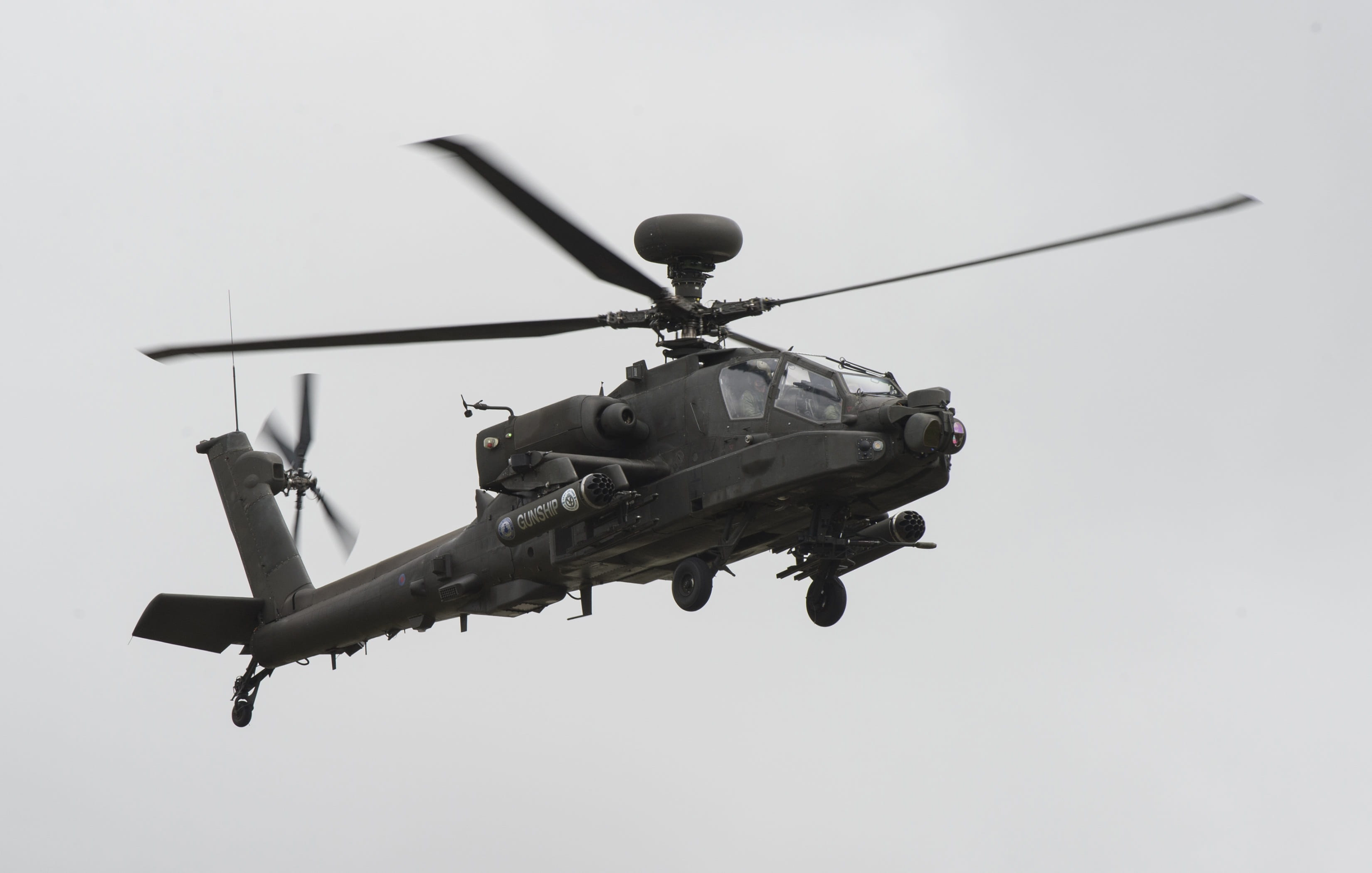 apache, propeller, plane, low angle view, Apache, air vehicle, government, us army, flying, outdoors, war, day, nature, military, sky, 2K, aviation, aerospace industry, HD Wallpaper