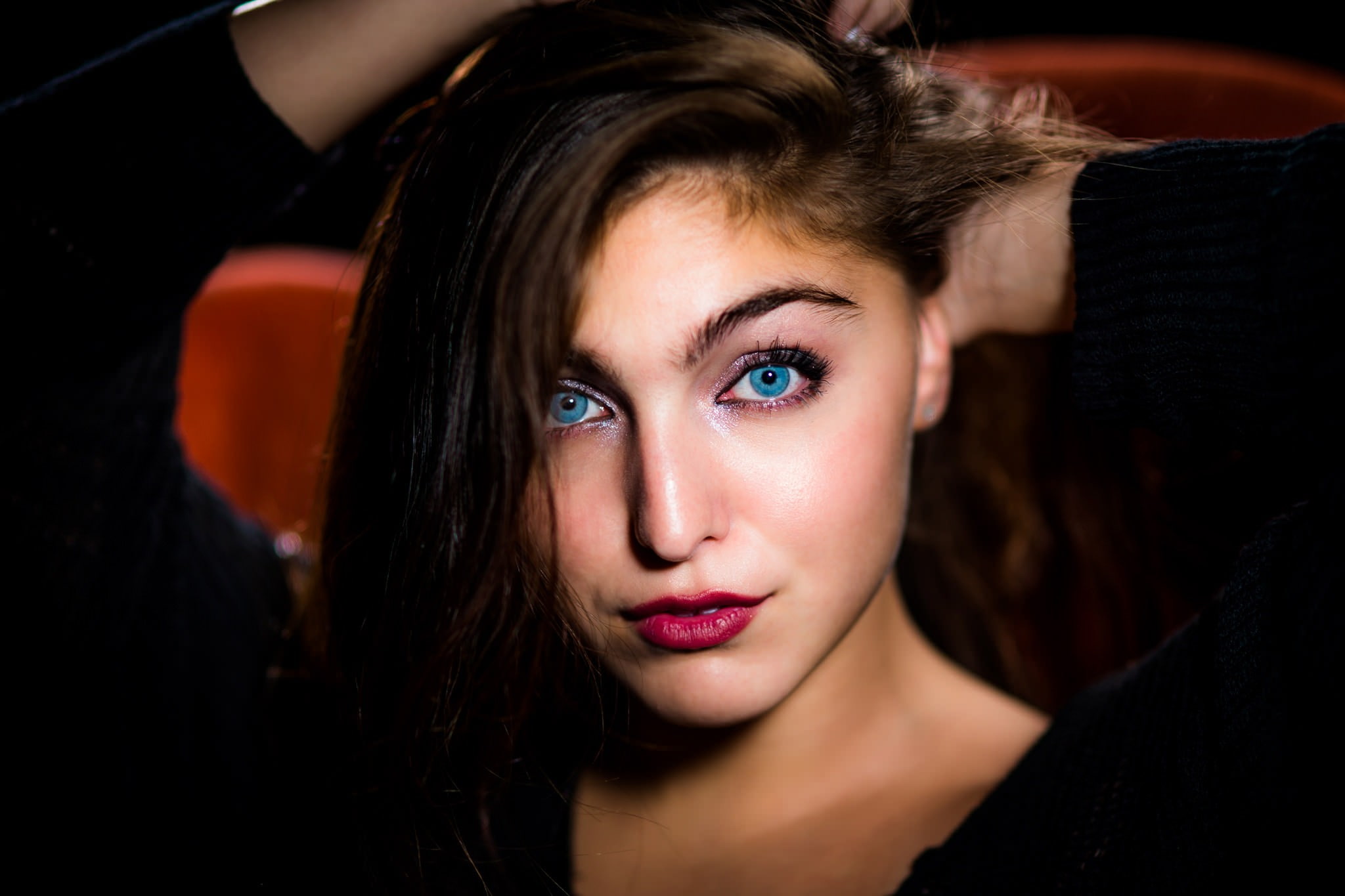 women, 1080P, eyes, portrait, blue, blue eyes, 2048x1365, face, HD Wallpaper