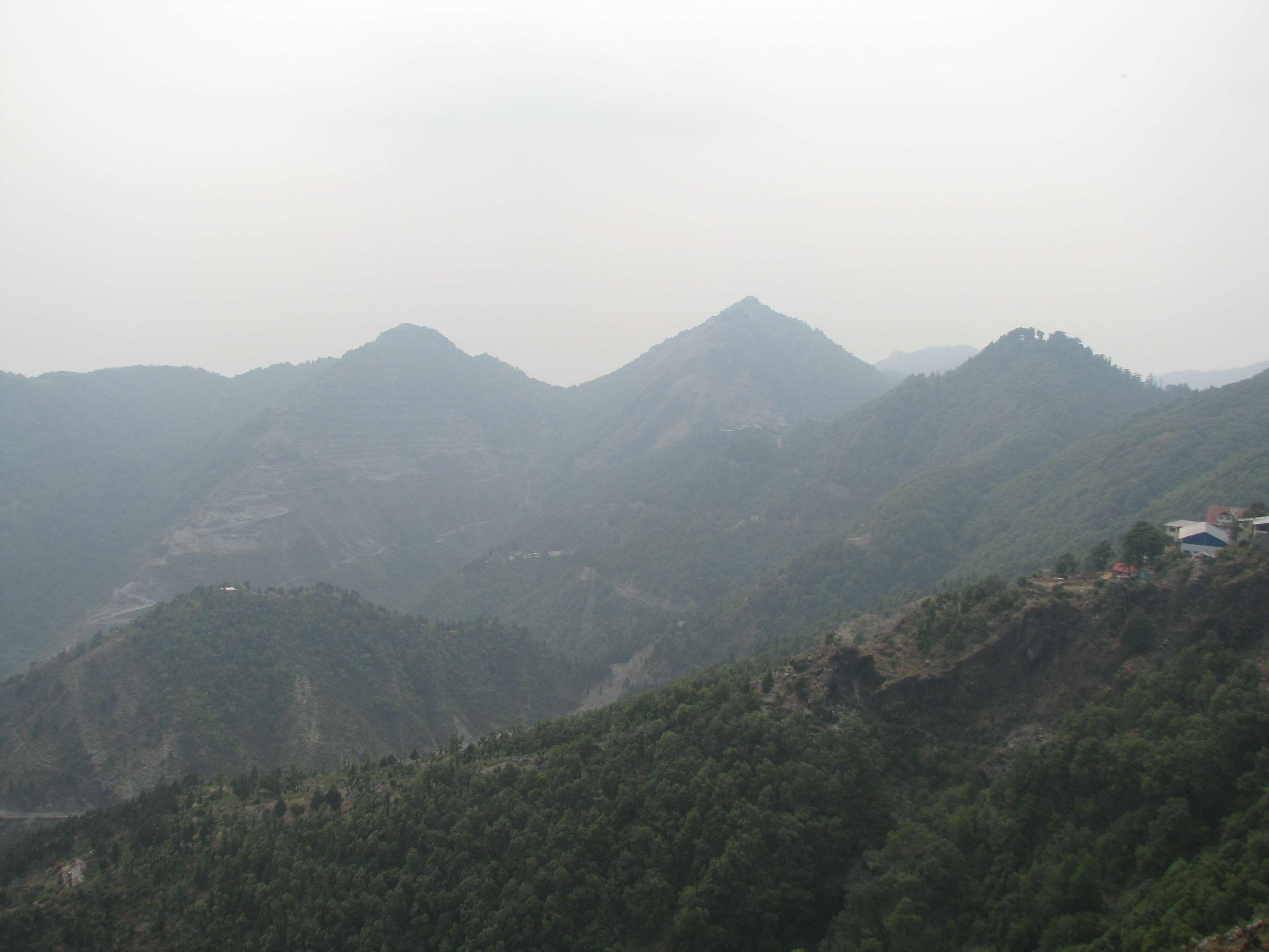 beauty in nature, tree, hills, non-urban scene, day, no people, mountain range, high angle view, landscape, mussoorie, tranquil scene, environment, fog, HD Wallpaper